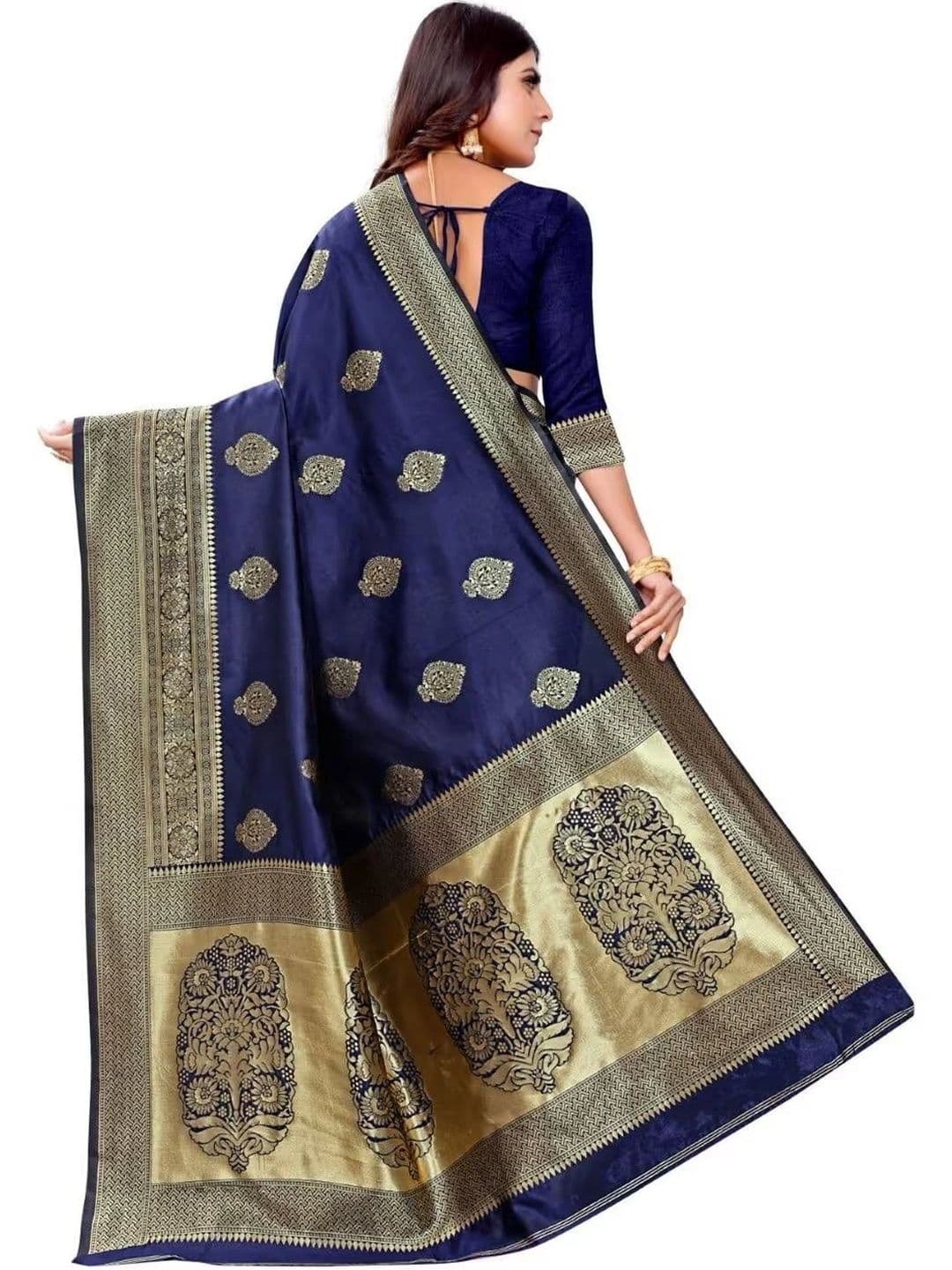 wearsquad Zari Art Silk Banarasi Saree thumbnail 4