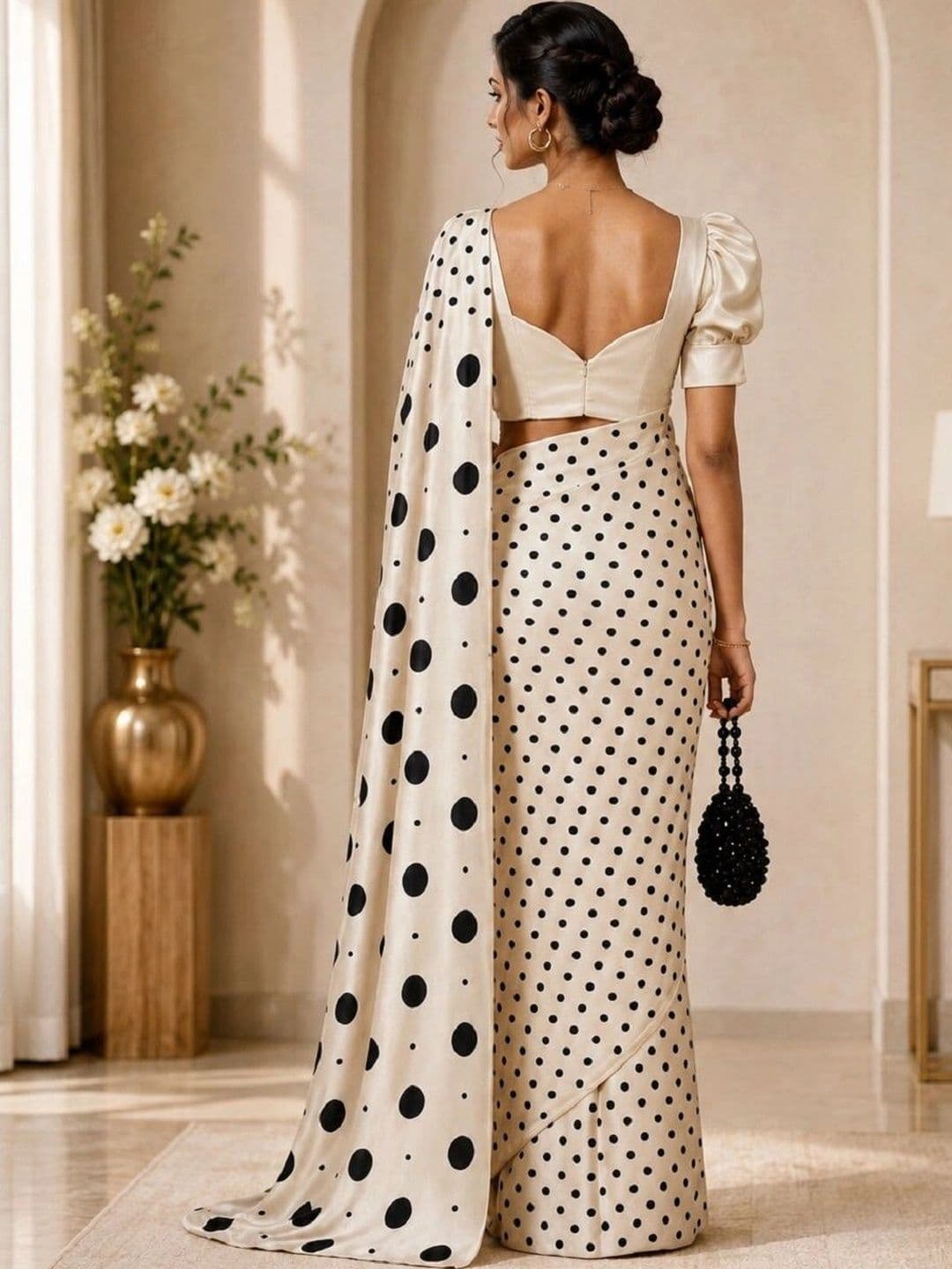 KOMAL NX Polka Dot Designer Saree thumbnail 2