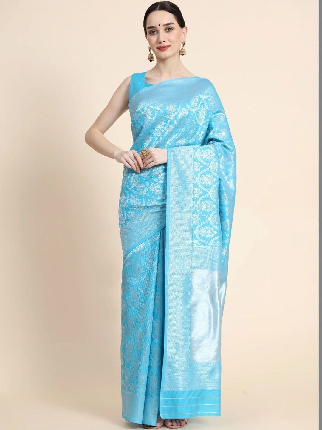 VS MALL Ethnic Motifs Zari Banarasi Saree - view 1