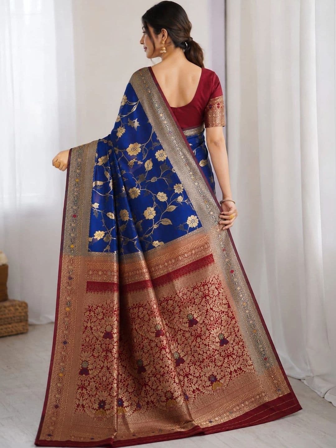 Moda Rapido Woven Design Zari Art Silk Designer Banarasi Saree thumbnail 4