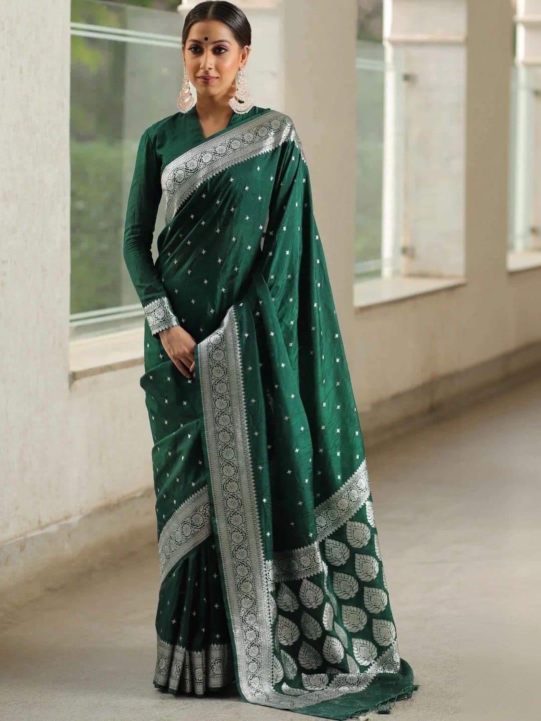 VS MALL Ethnic Motifs Zari Banarasi Saree - view 1