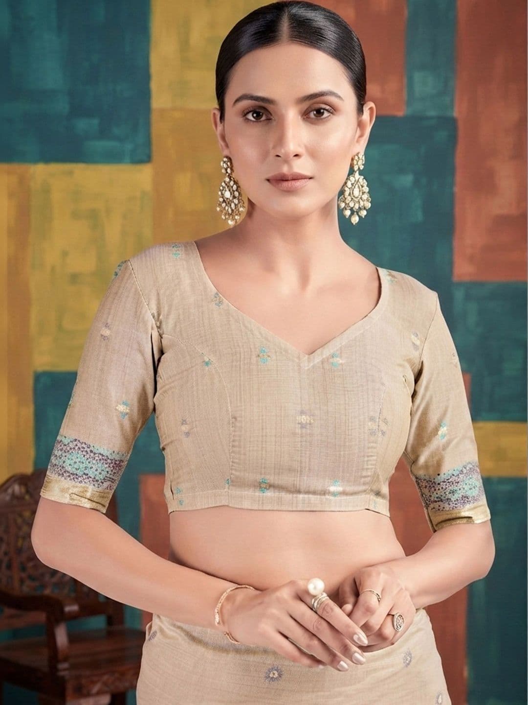 MONJOLIKA FASHION Zari Silk Cotton Designer Saree thumbnail 5