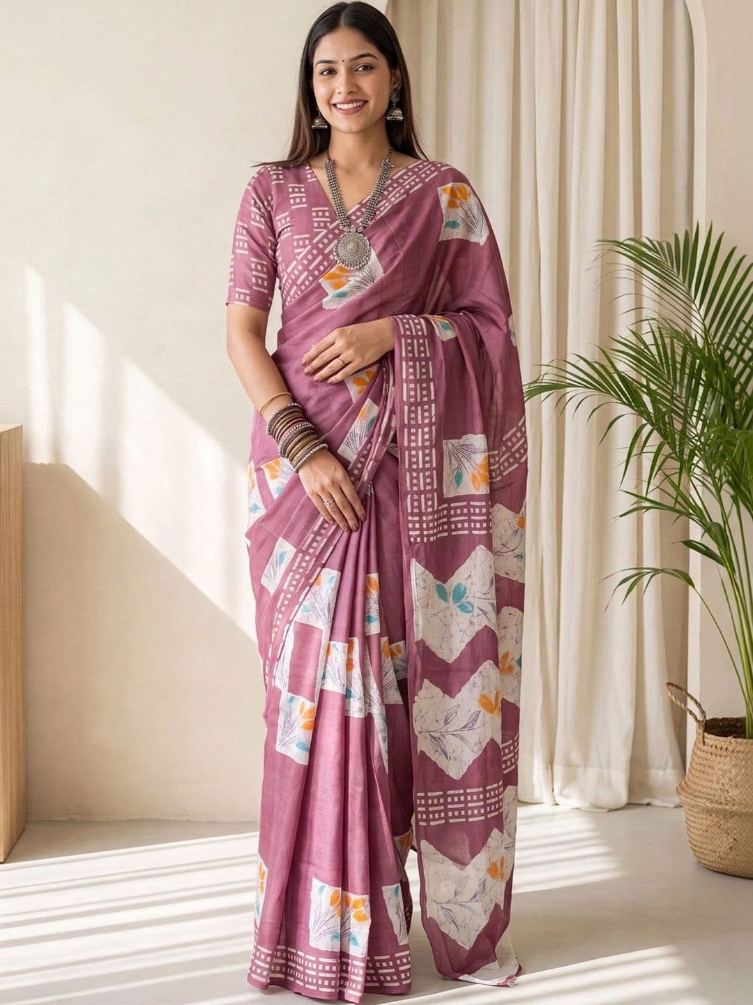 Anouk Designer Block Print Saree thumbnail 2