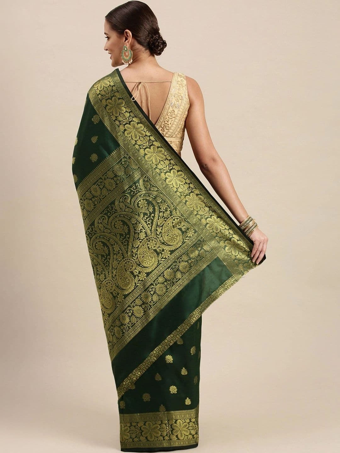 VS MALL Ethnic Motifs Zari Banarasi Saree thumbnail 3
