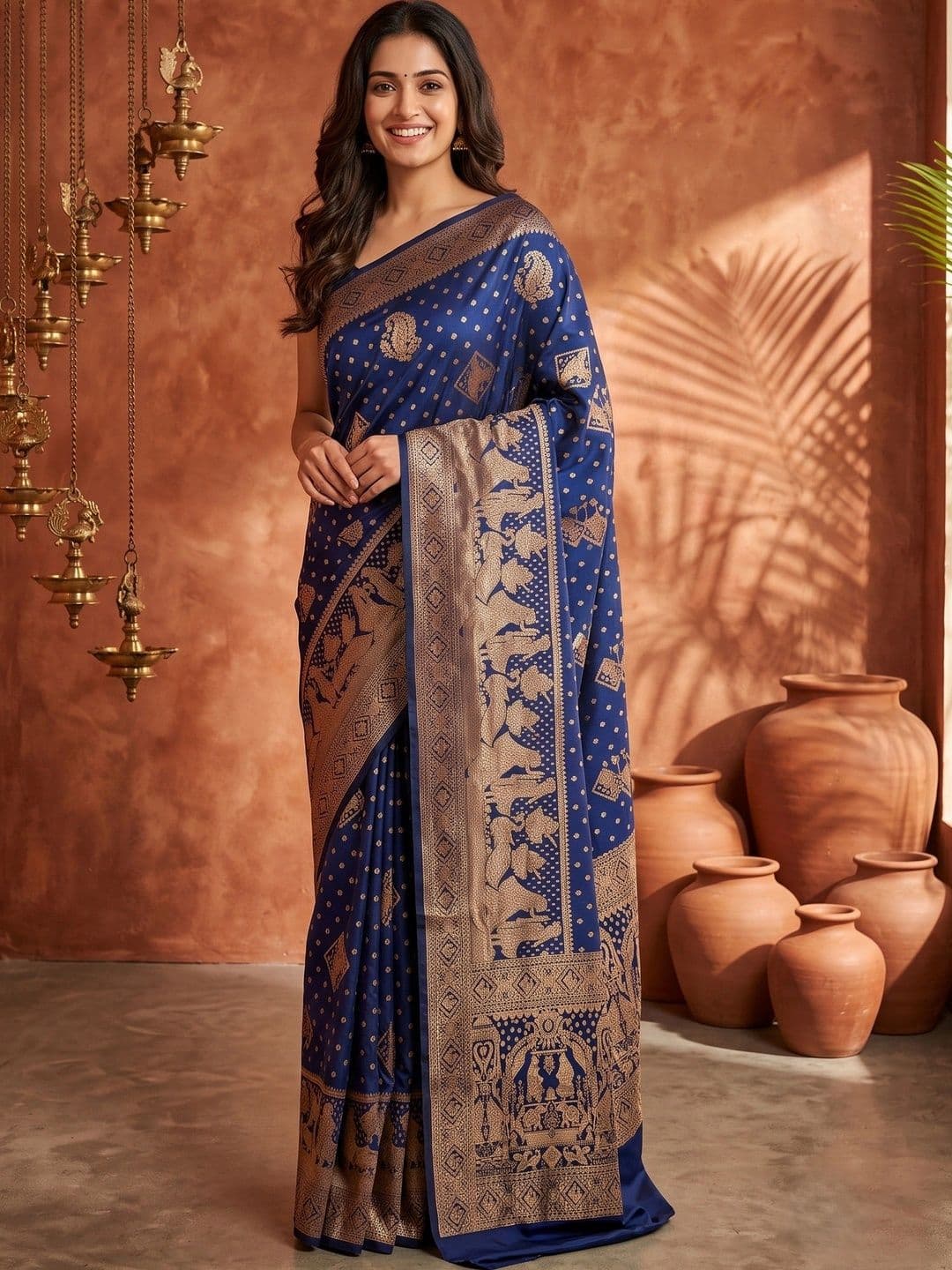 ROOP RADHIKA Woven Design Zari Silk Blend Designer Banarasi Saree - view 1