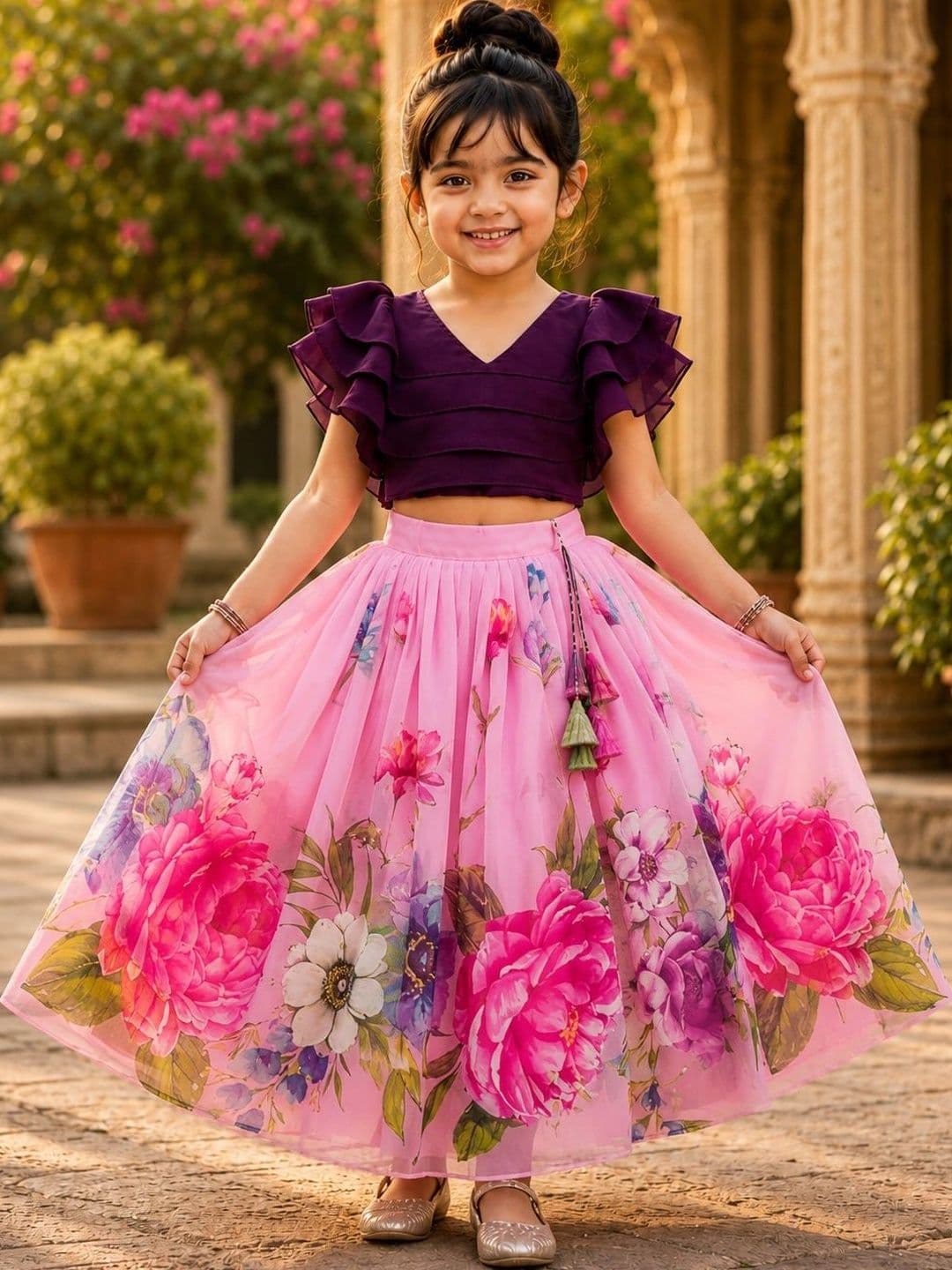 Sangria Girls Ready to Wear Lehenga & - view 1