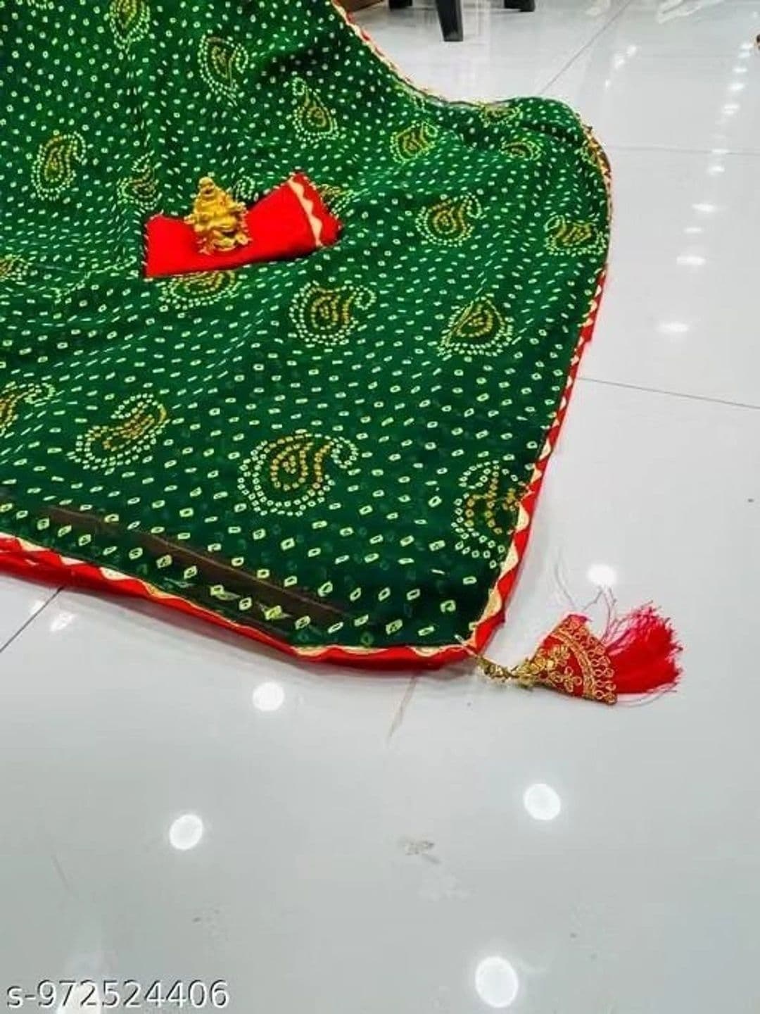 RENBRIZA Bandhani Poly Georgette Saree thumbnail 2
