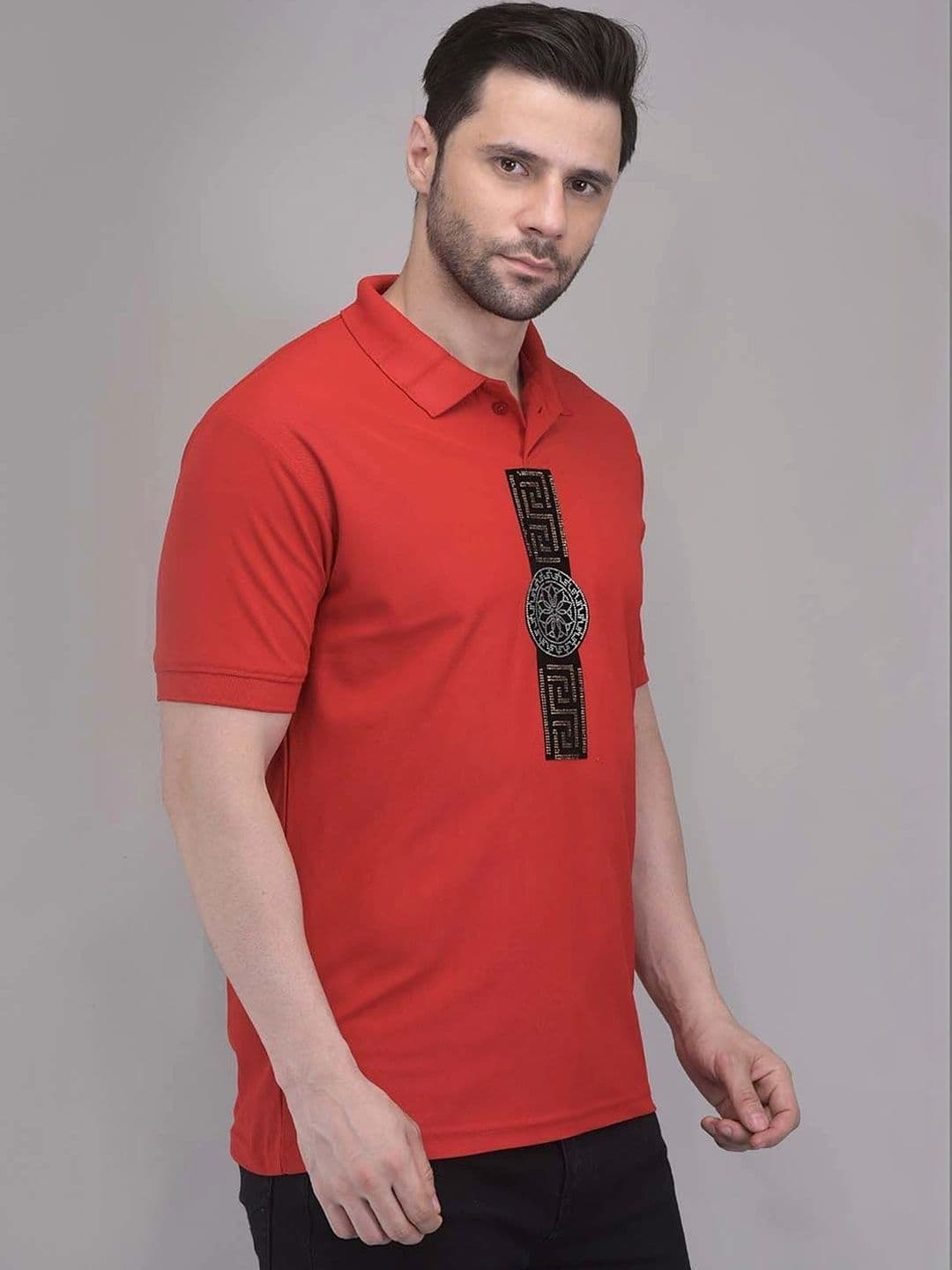 LUXEMODA Men Printed Polo Collar T-shirt thumbnail 3