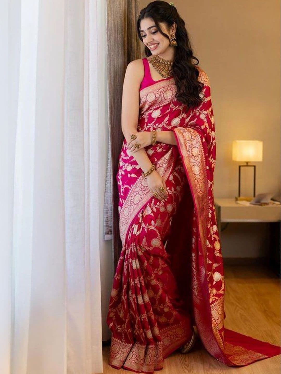 VS MALL Ethnic Motifs Zari Banarasi Saree - view 1
