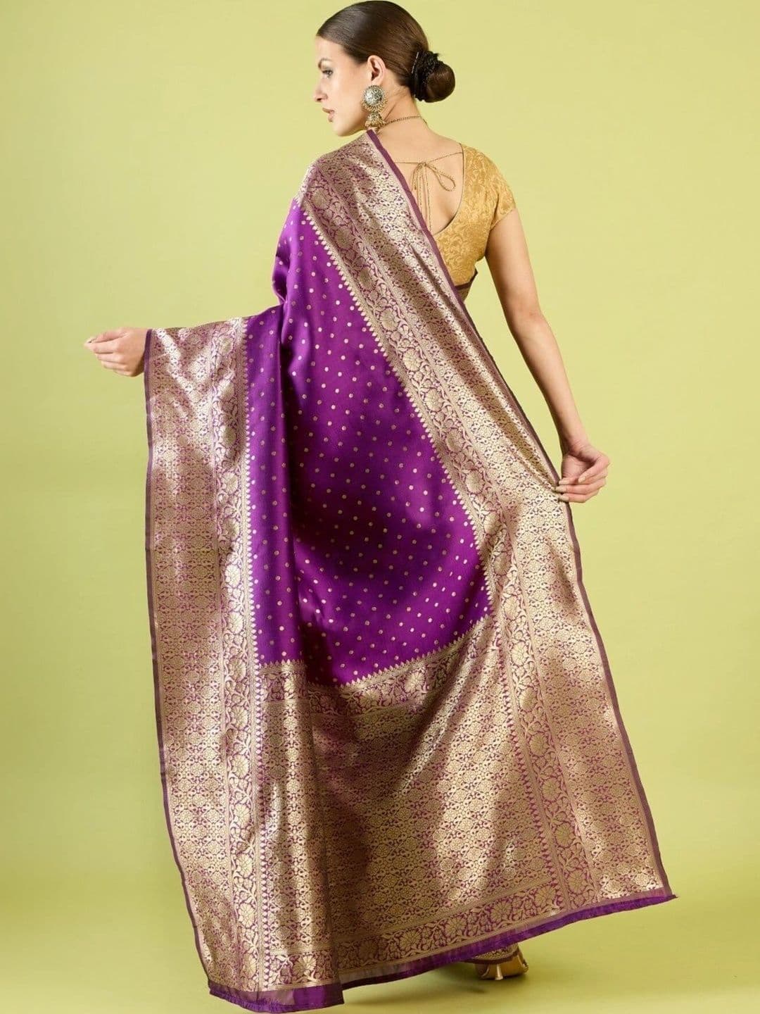 VS MALL Woven Design Zari Banarasi Saree thumbnail 3