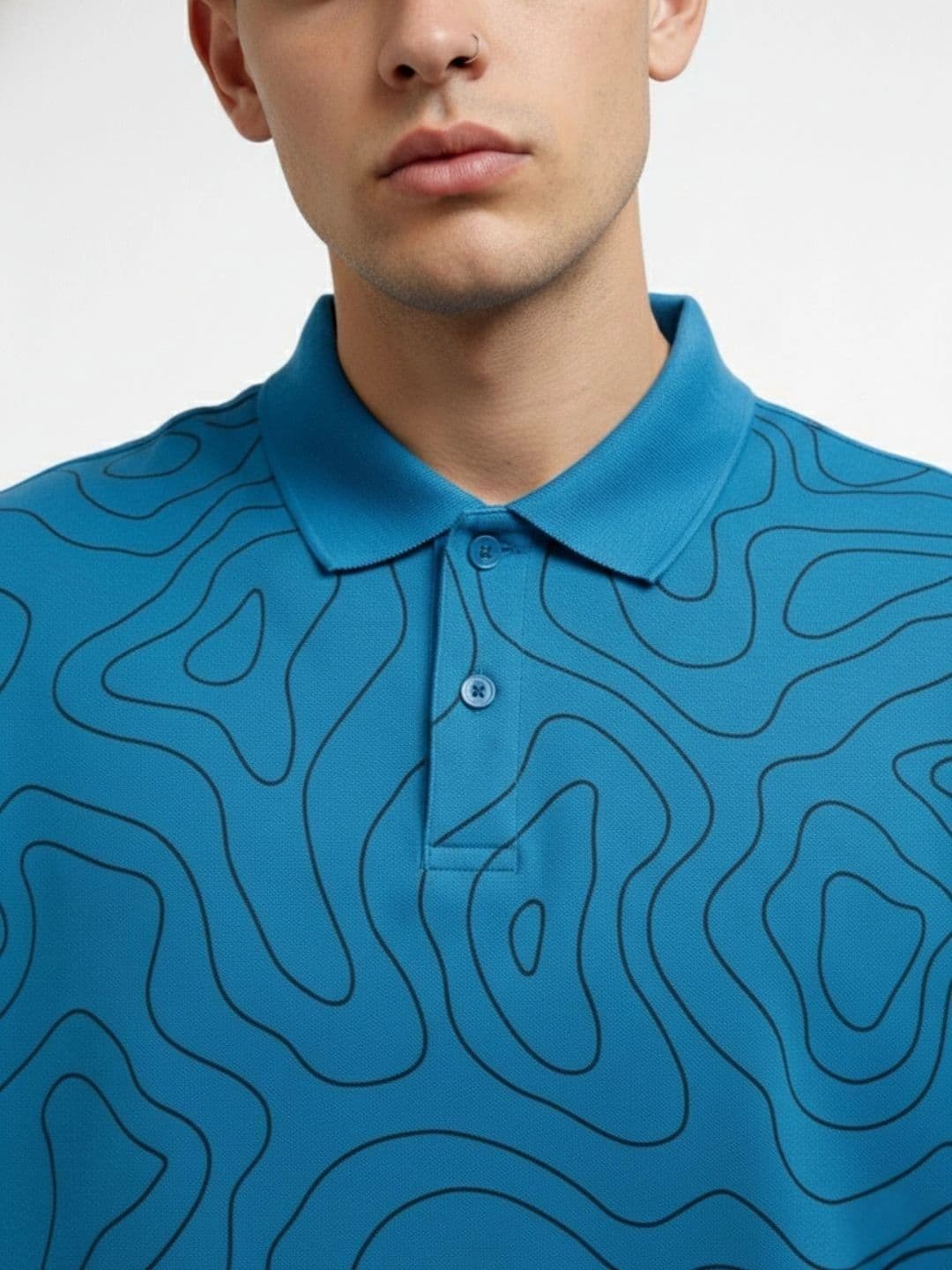 HERE&NOW Men Printed Polo Collar T-shirt thumbnail 5