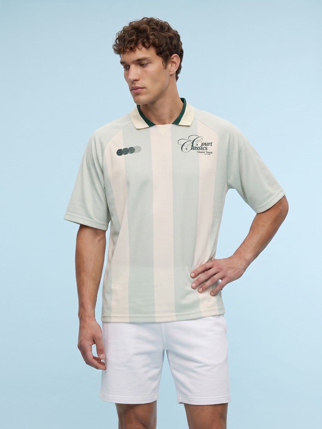 SPORT STREET by glitchez Striped Polo Collar T-shirt thumbnail 3