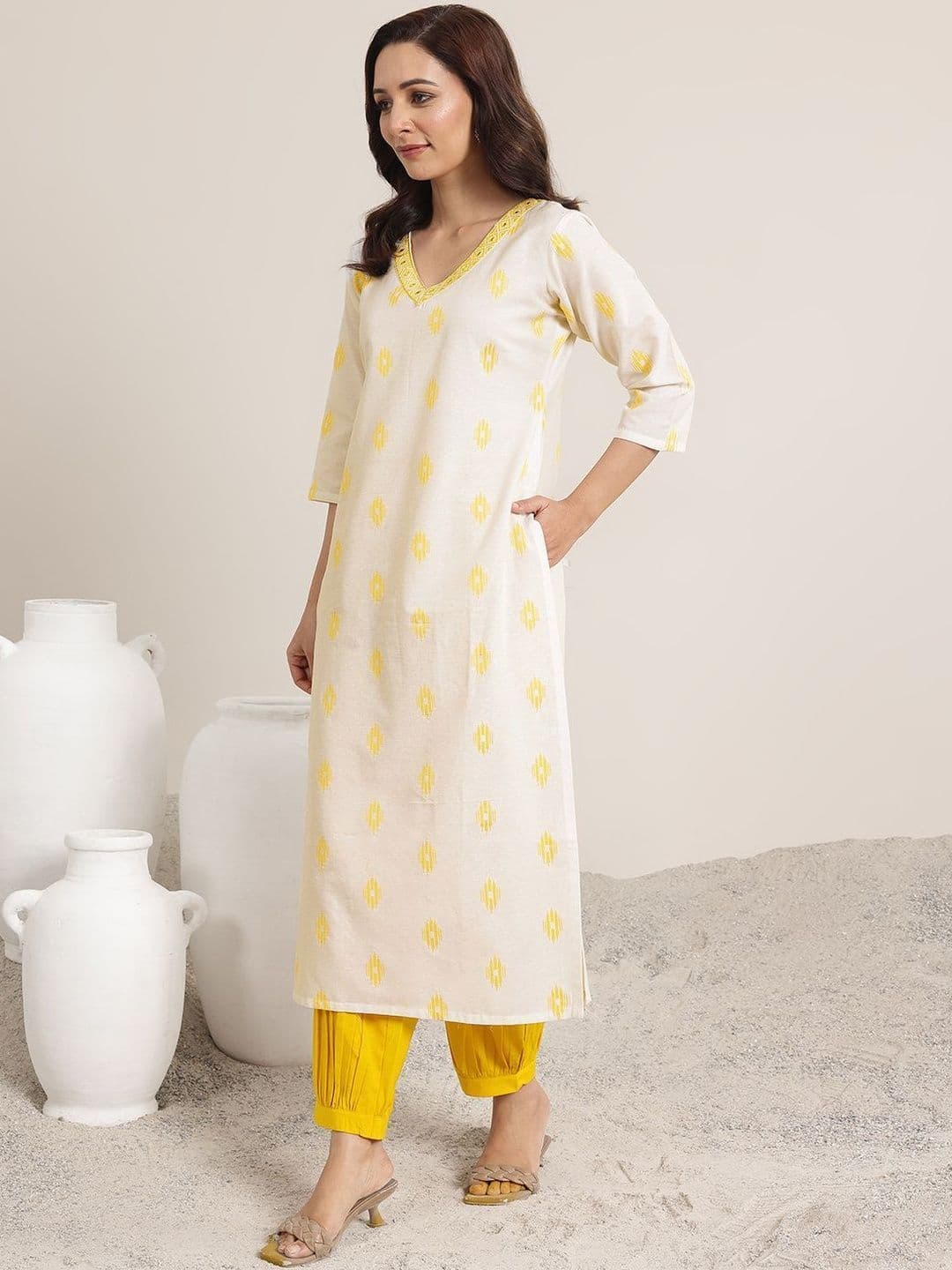 Libas Women Regular Mirror Work Kurta with Salwar & With Dupatta thumbnail 2