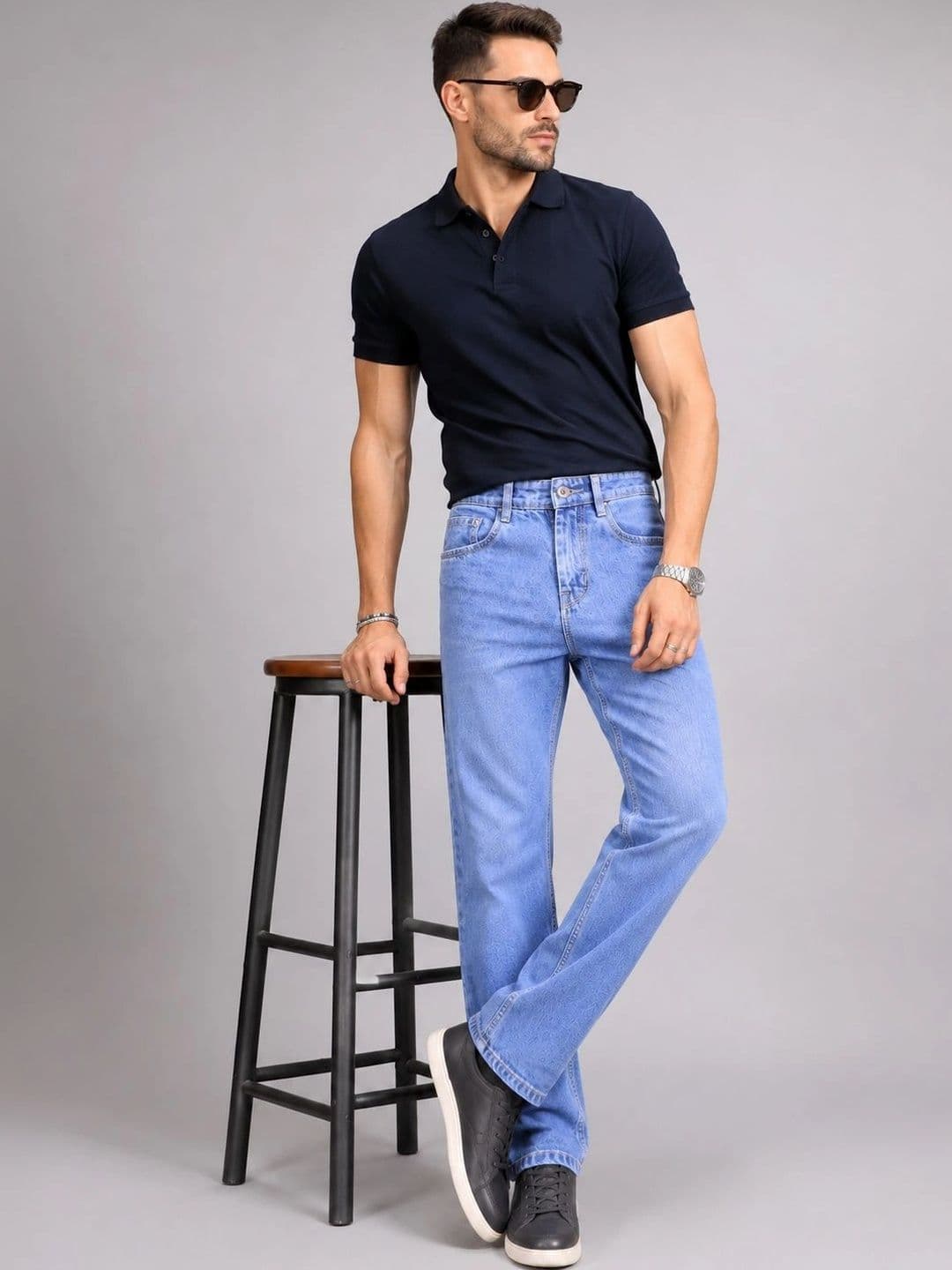 GEX Men Jean Straight Fit Mid-Rise Light Fade Jeans thumbnail 2