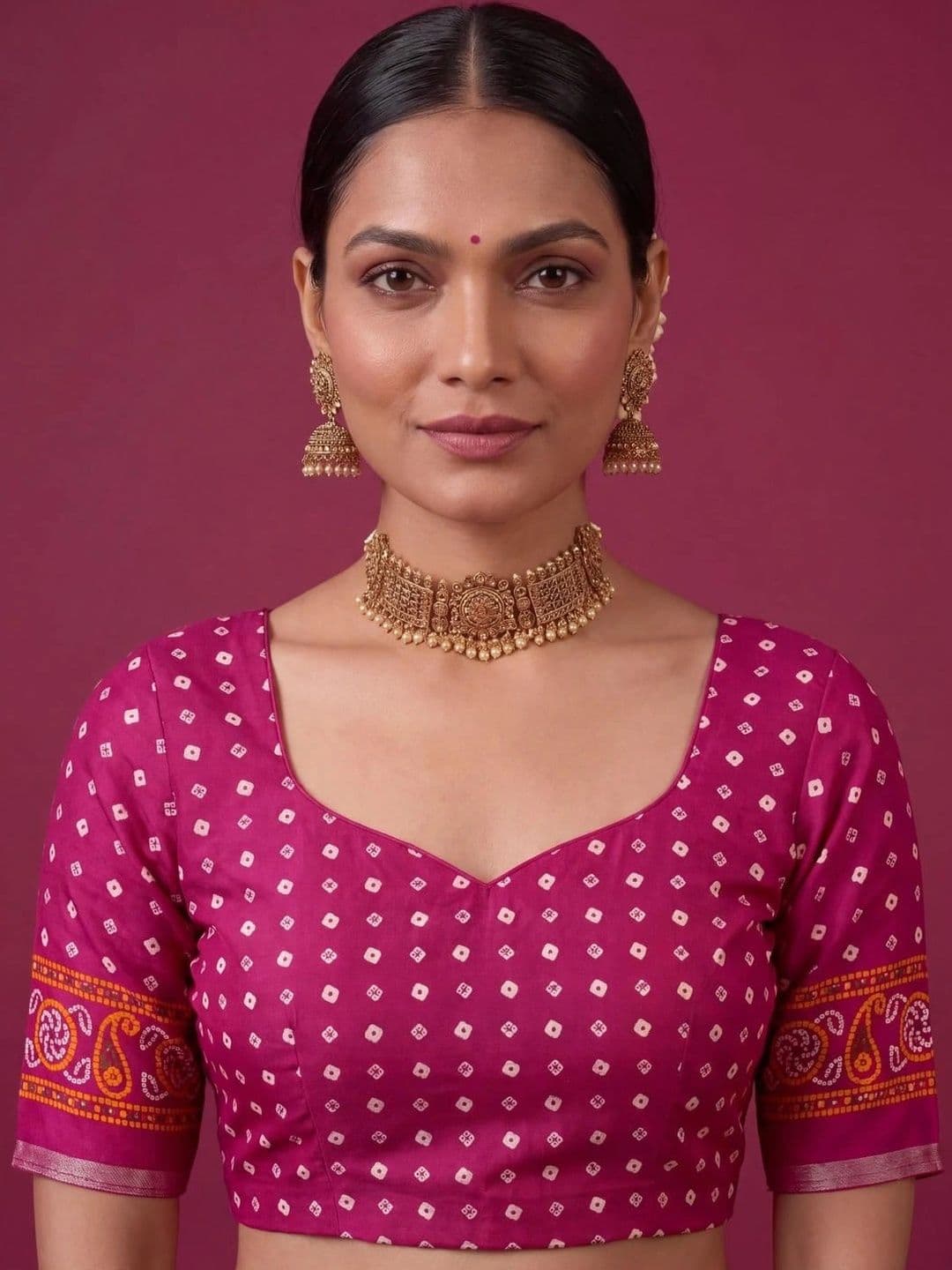 SAMANTHA Bandhani Zari Silk Blend Saree thumbnail 7