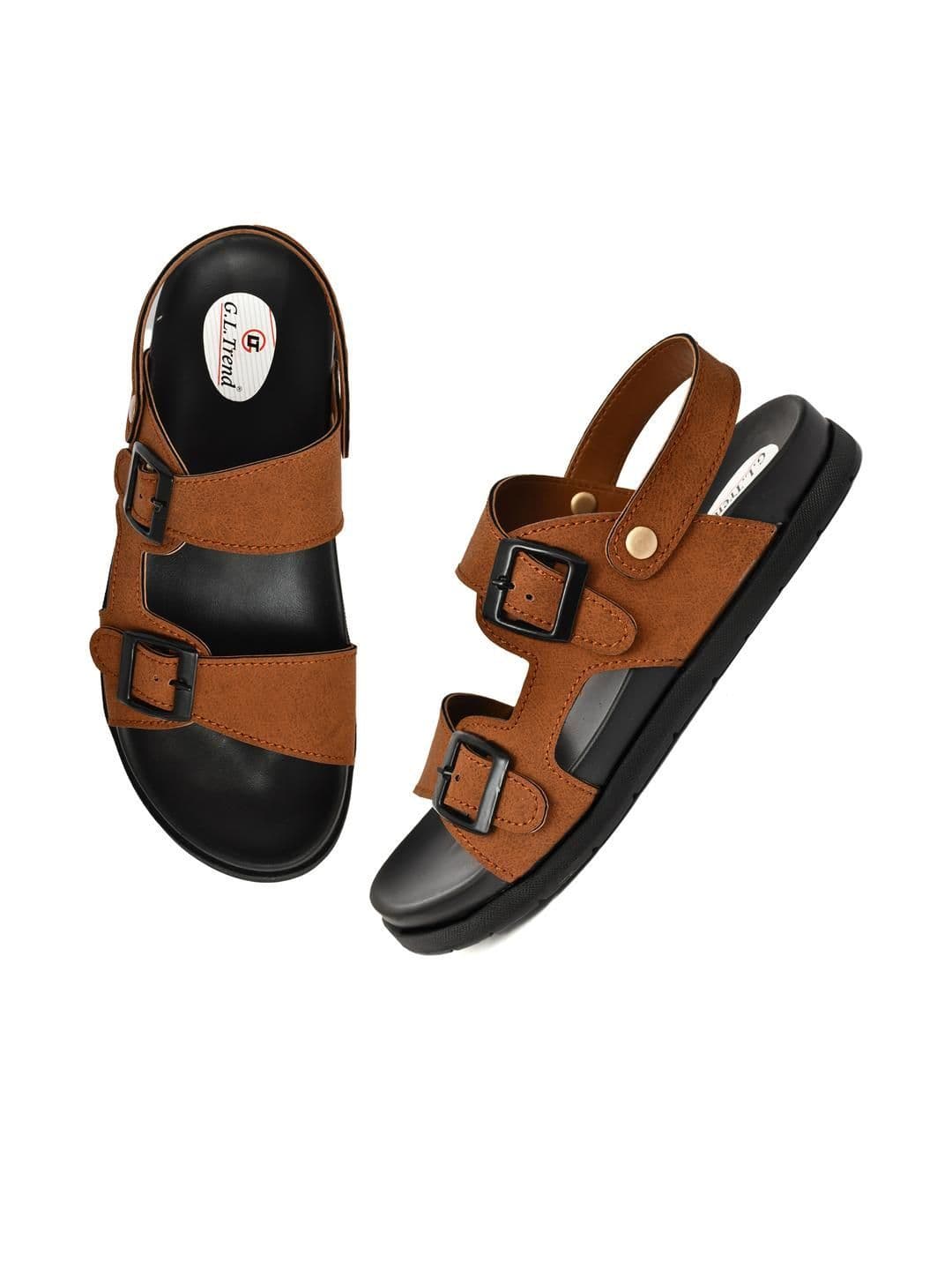G L Trend Tan Leather Sandals thumbnail 2