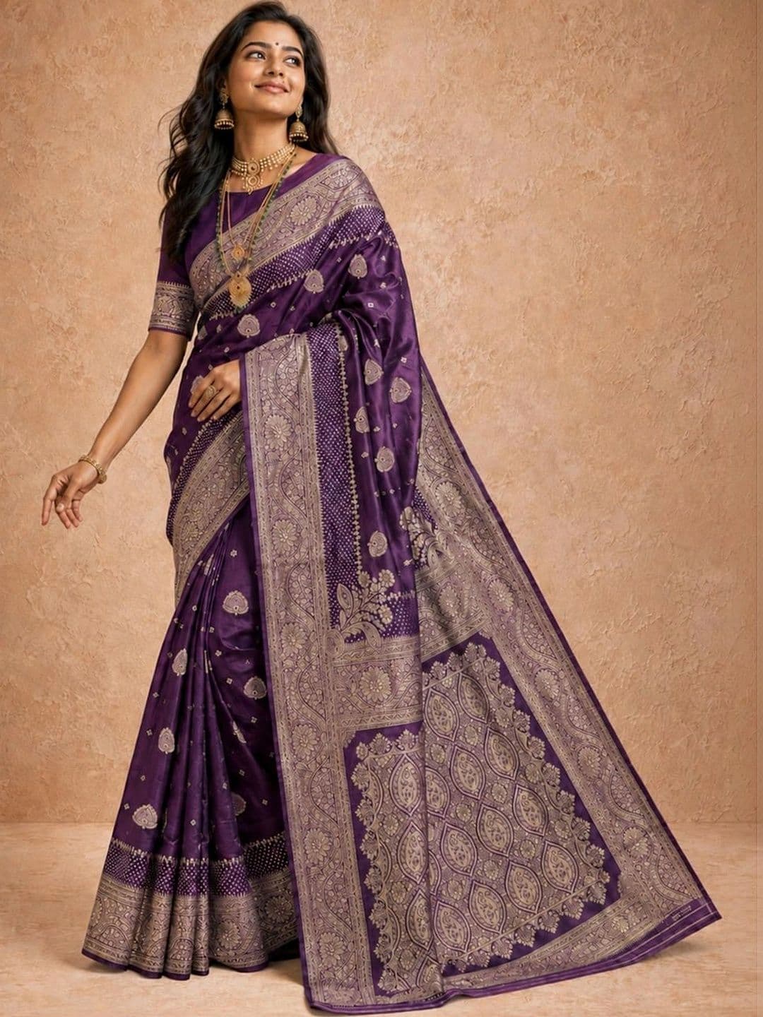 SAMANTHA Woven Design Zari Silk Blend Paithani Saree thumbnail 6