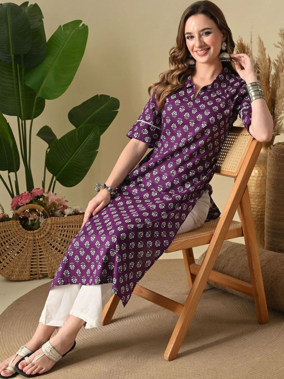 JEMCY Women Floral Printed Kurta thumbnail 4