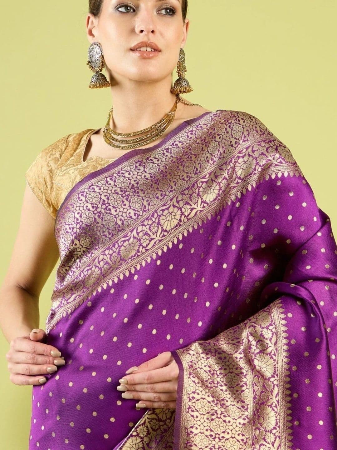 VS MALL Woven Design Zari Banarasi Saree thumbnail 4
