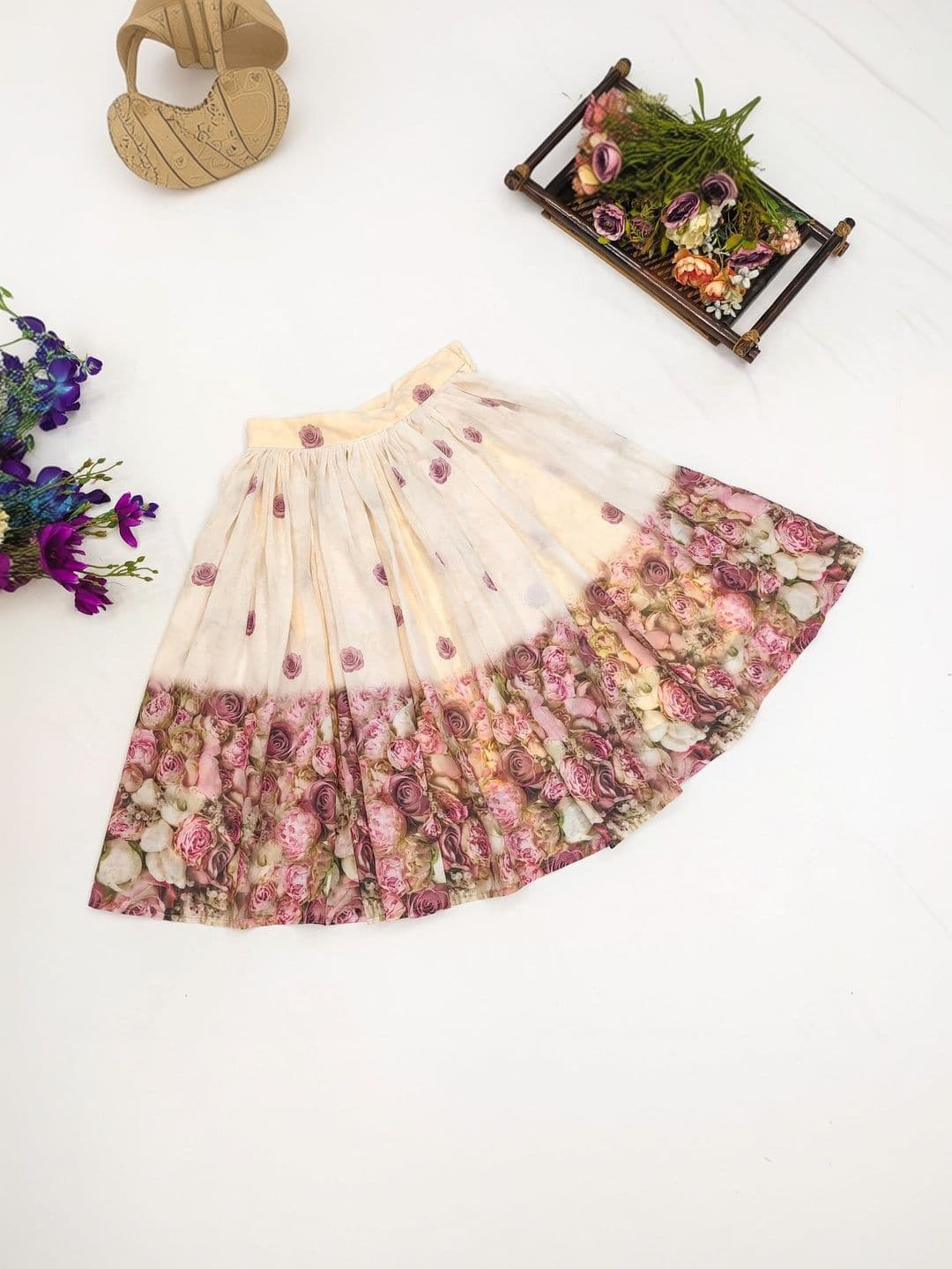 Sangria Girls Printed Ready to Wear Lehenga & thumbnail 6