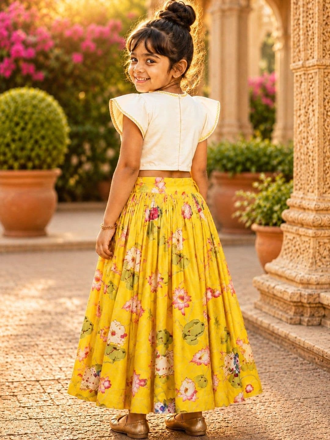 Sangria Girls Printed Ready to Wear Lehenga & thumbnail 3