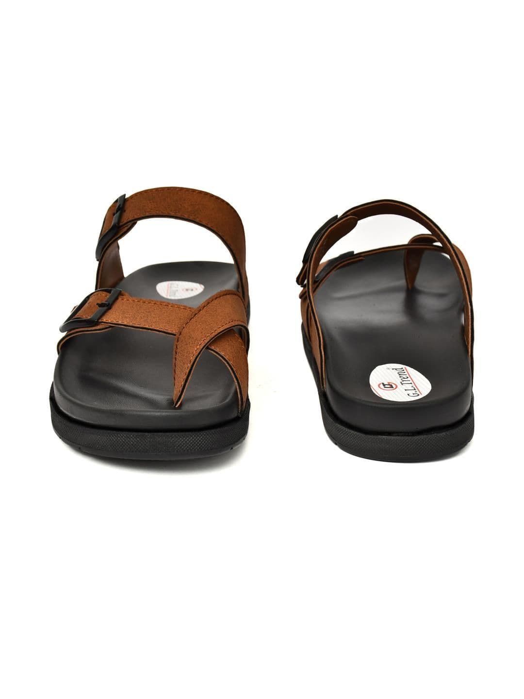 G L Trend Men Tan Leather Casual Comfort Orthopedic Slip-On Sandals thumbnail 6
