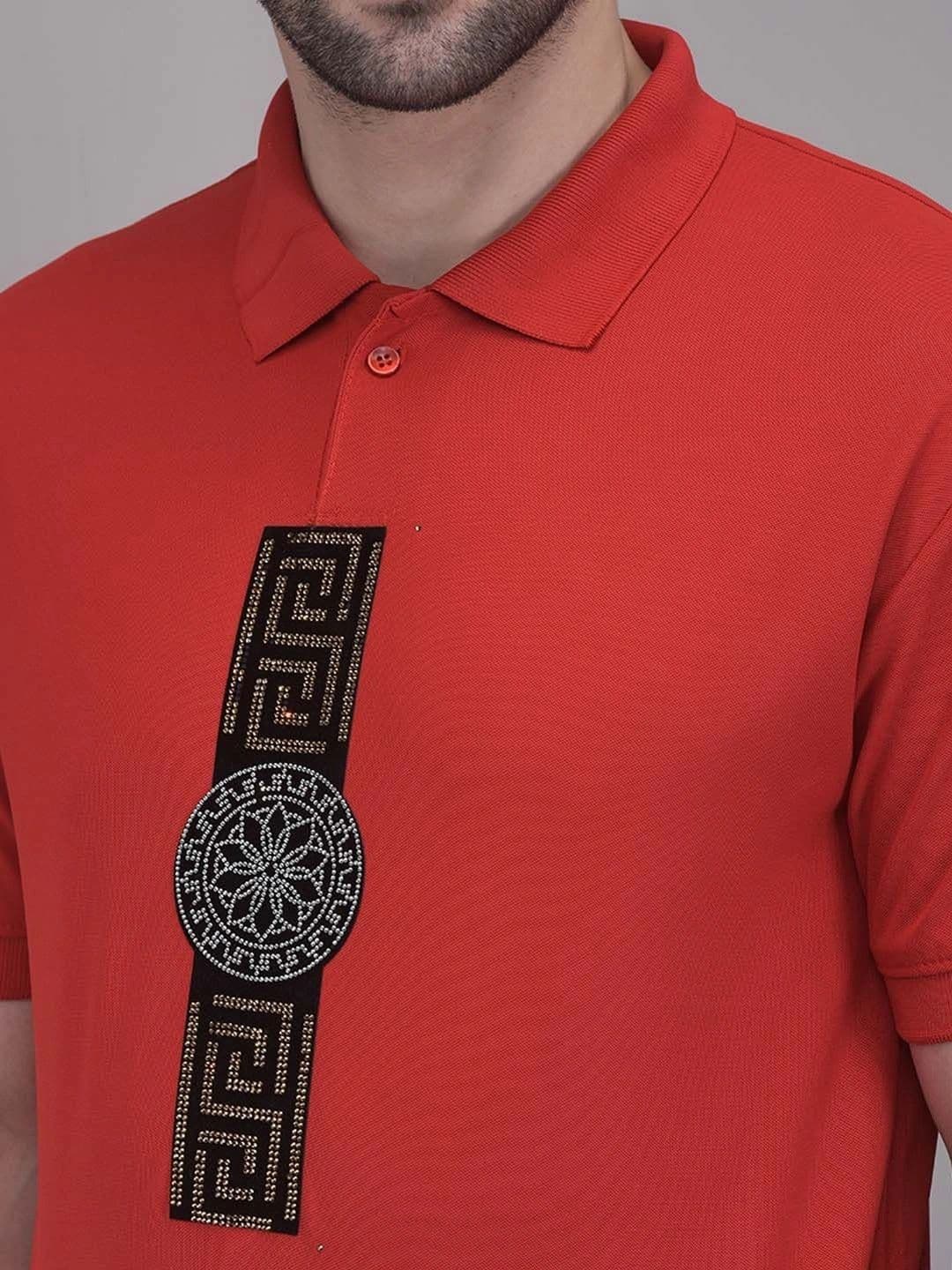 LUXEMODA Men Printed Polo Collar T-shirt thumbnail 4