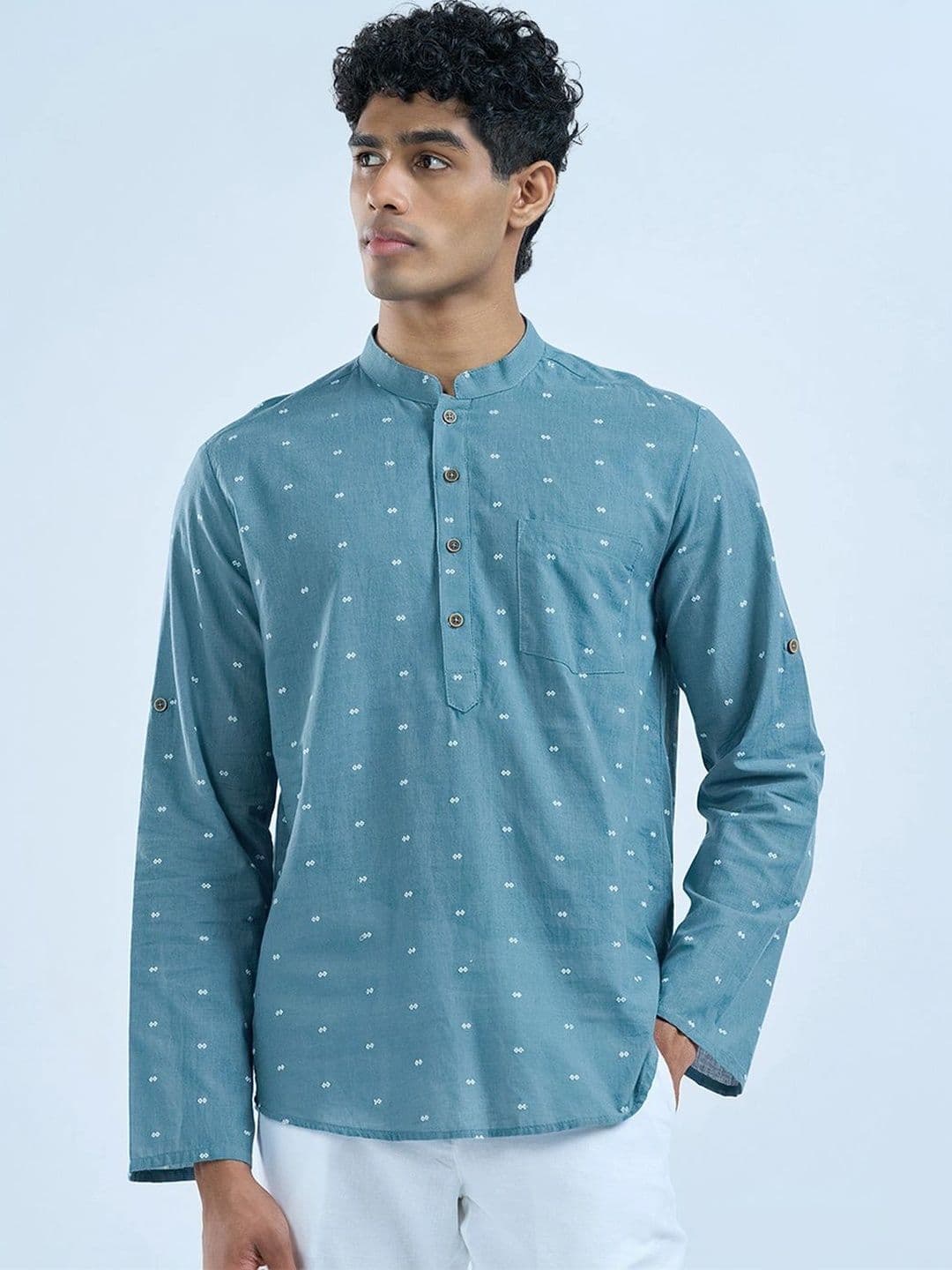 indus route by Pantaloons Men Ethnic Motifs Printed Kurta thumbnail 2