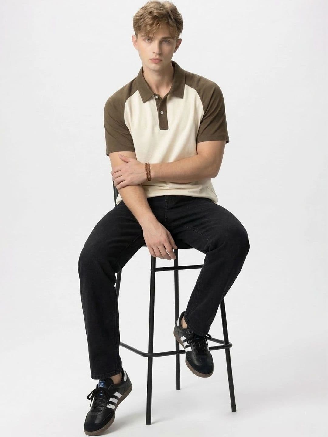 Kook N Keech Men Colourblocked Polo Collar T-shirt thumbnail 5