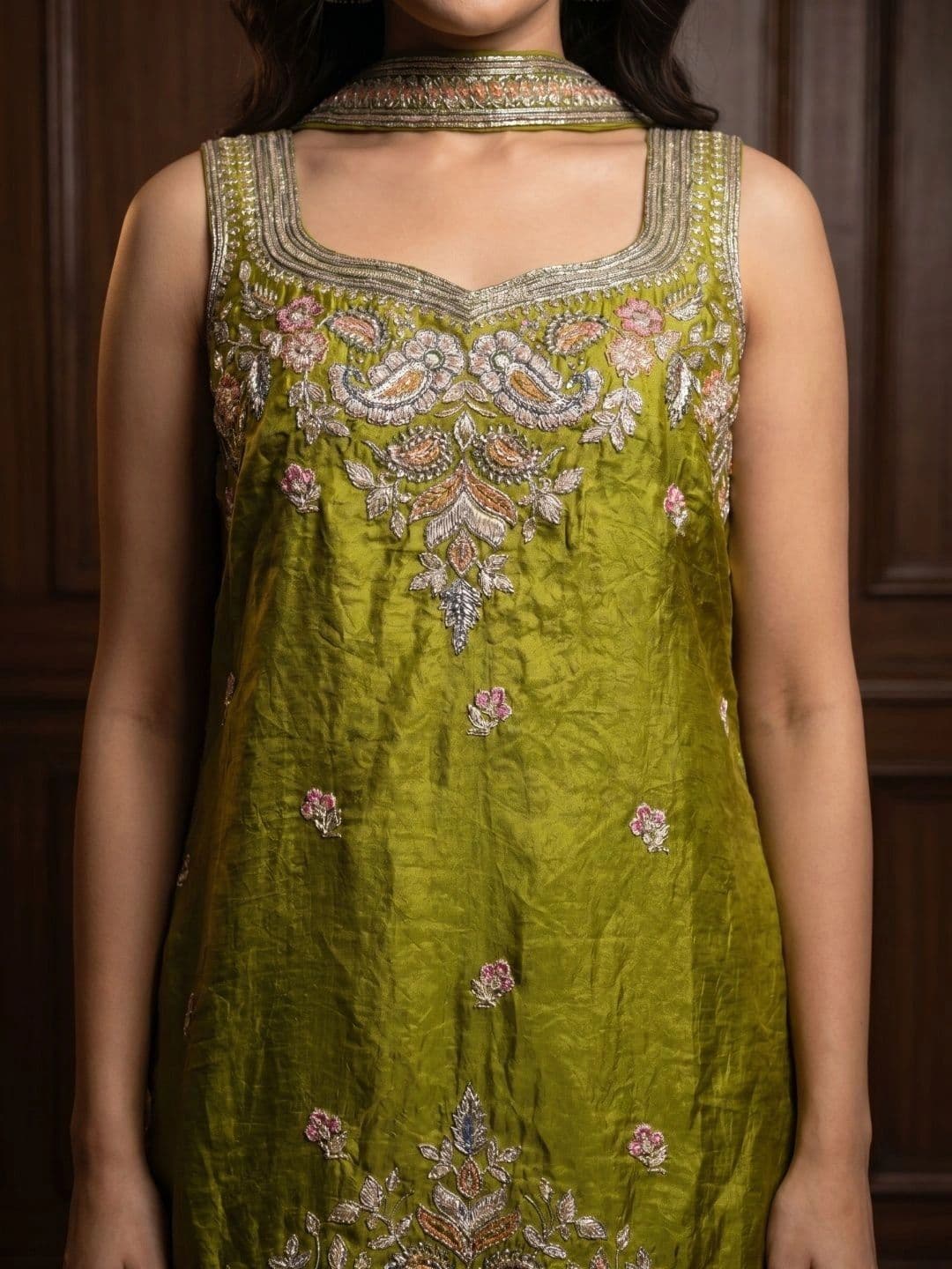 KALINI Women Ethnic Motifs Embroidered Kurta with Sharara & With Dupatta thumbnail 3