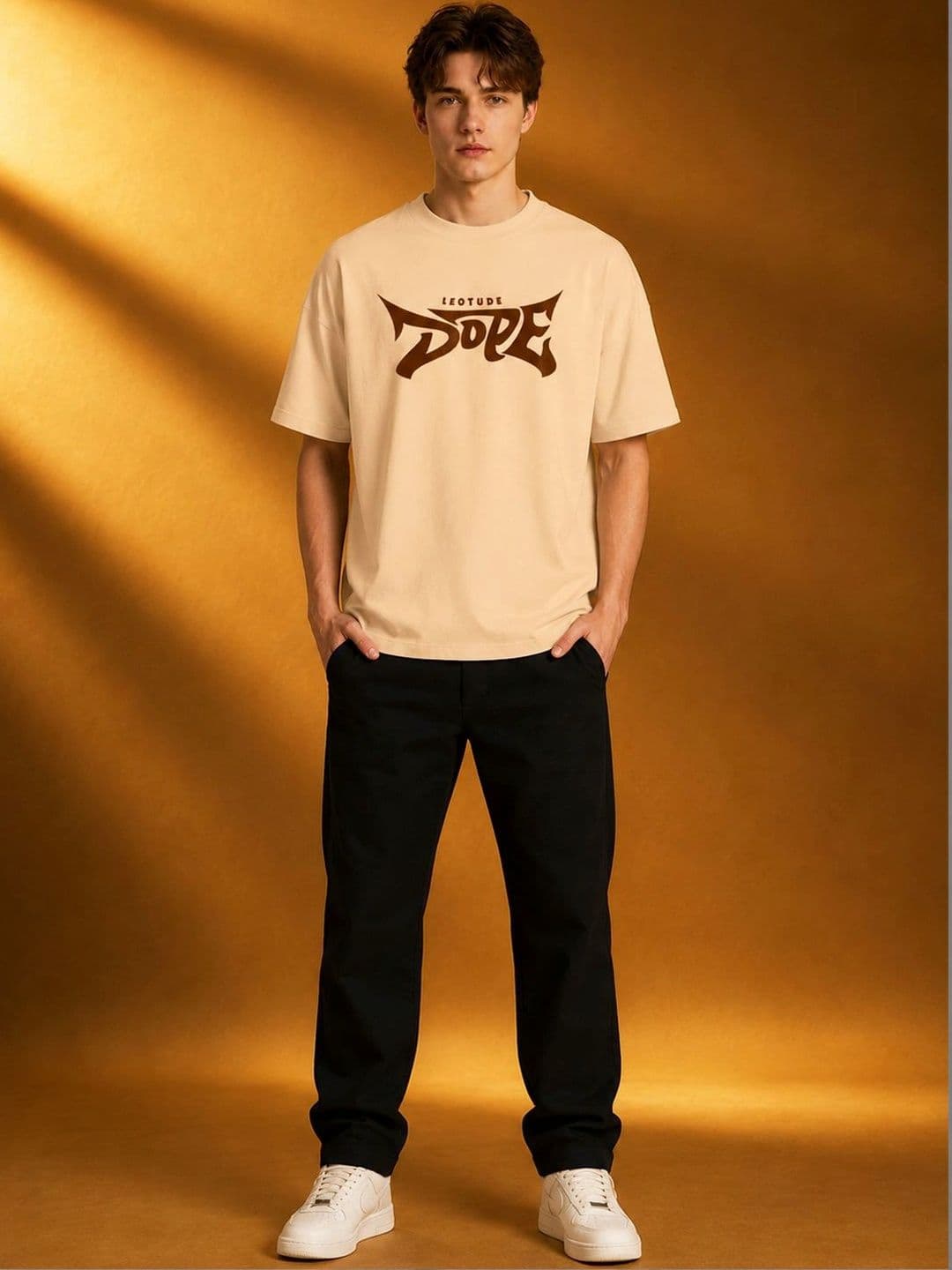 JUST ROAR Men Typography Printed Drop-Shoulder Sleeves T-shirt thumbnail 4