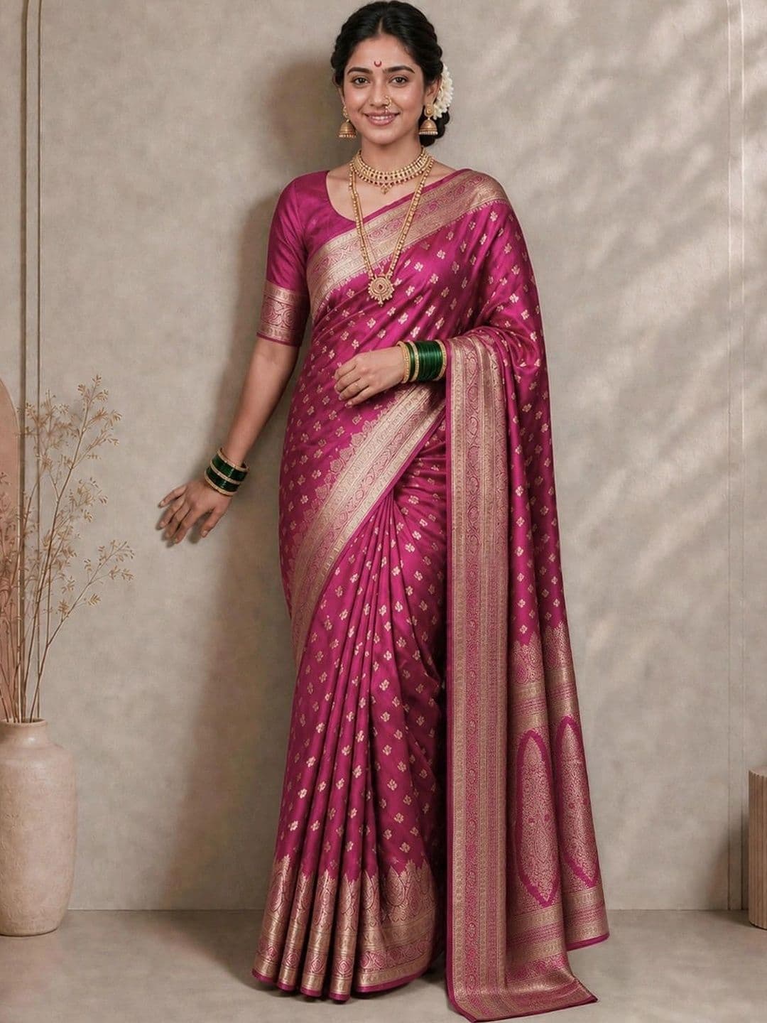 SAMANTHA Woven Design Zari Silk Blend Paithani Saree - view 1