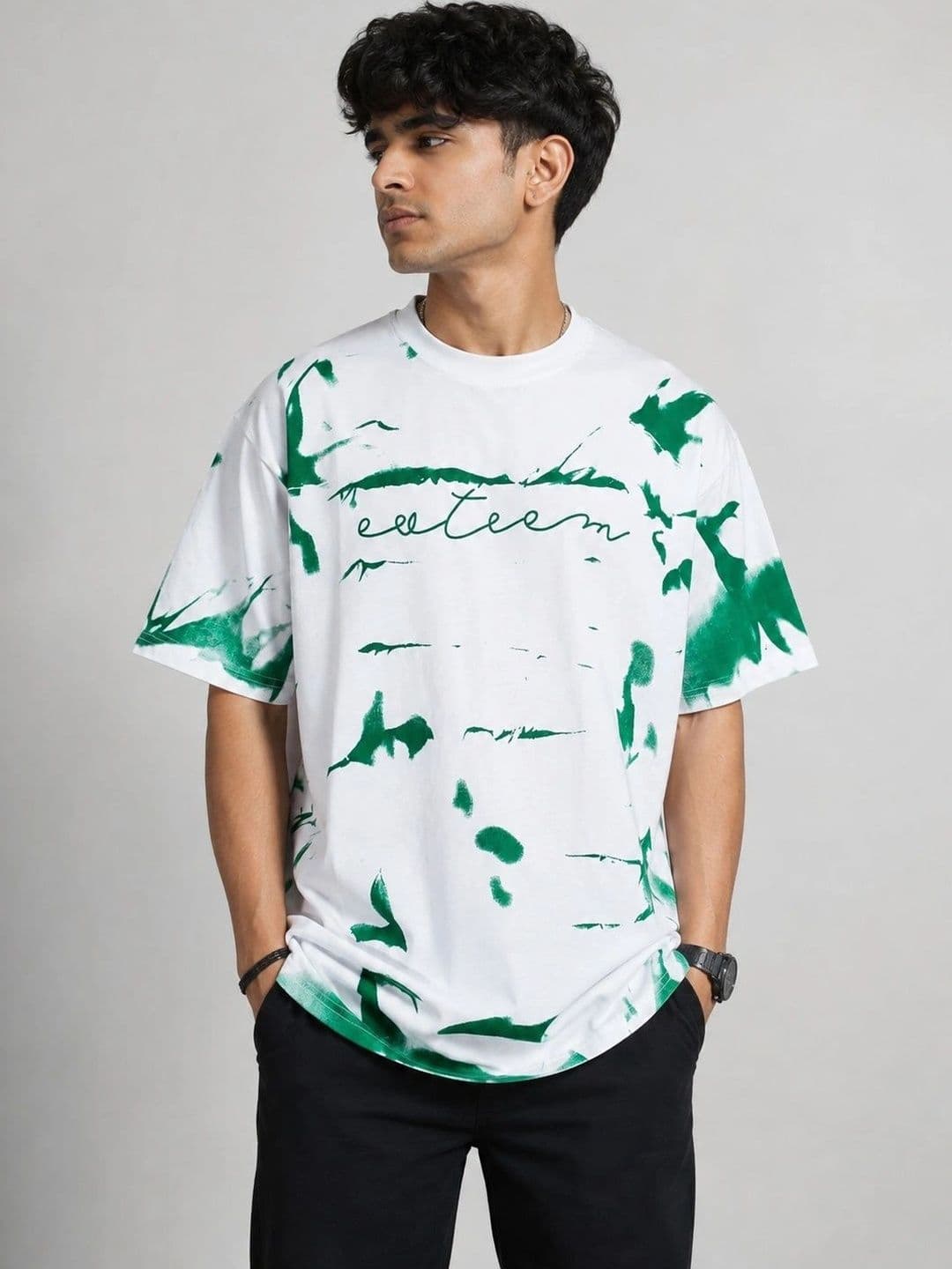 AEMA Men Abstract Printed Oversized T-shirt - view 1