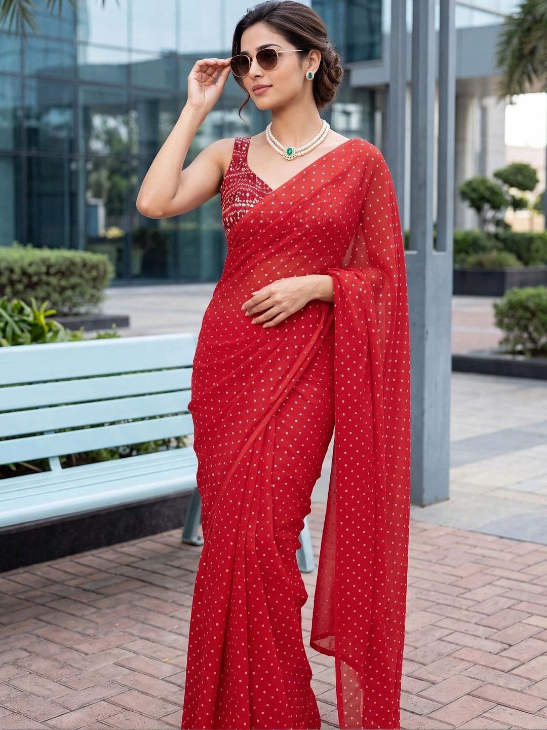 Looootnest Embellished Pure Georgette Saree thumbnail 2