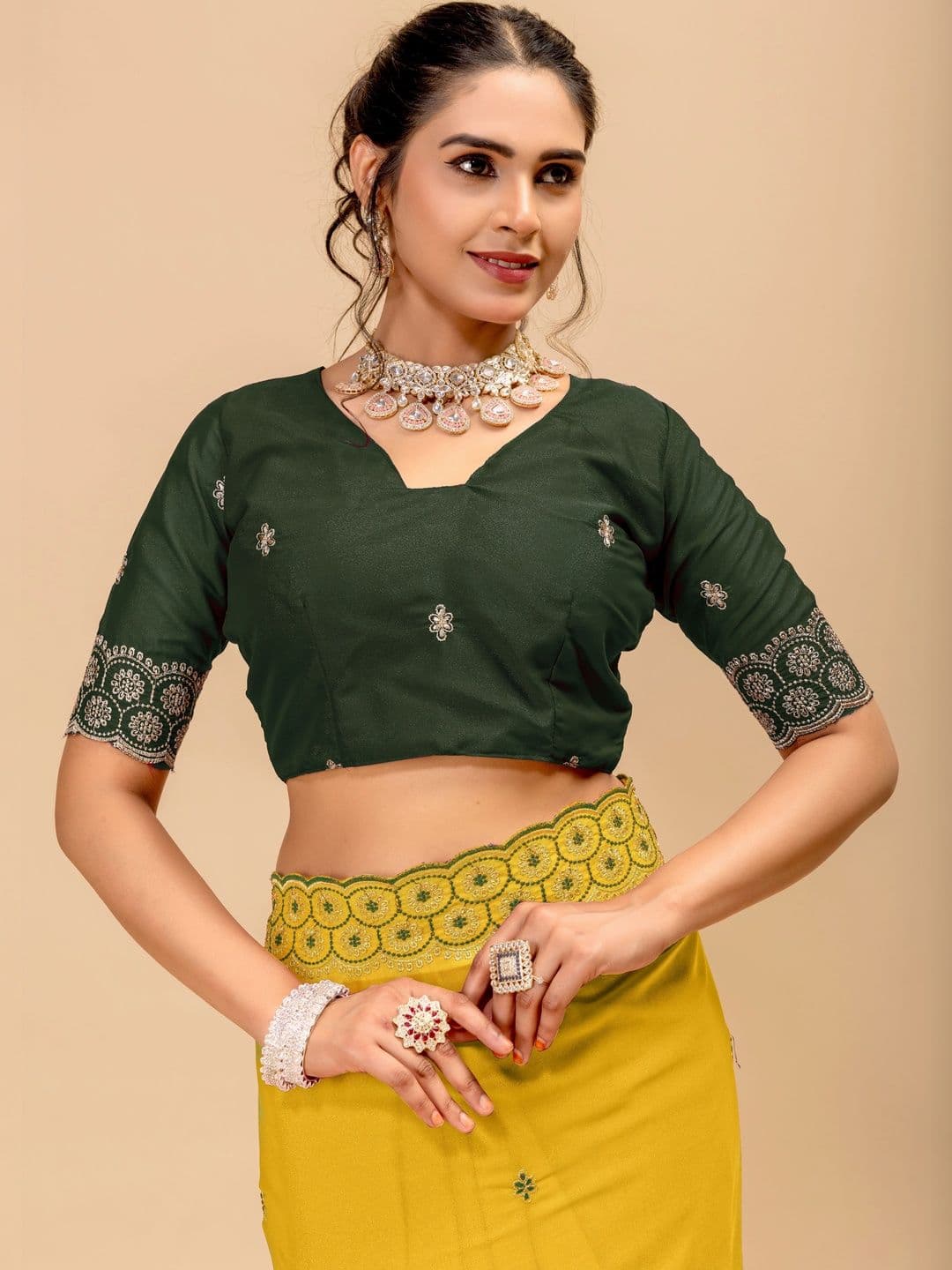 LabelVASTRA Embellished Embroidered Poly Georgette Saree thumbnail 4