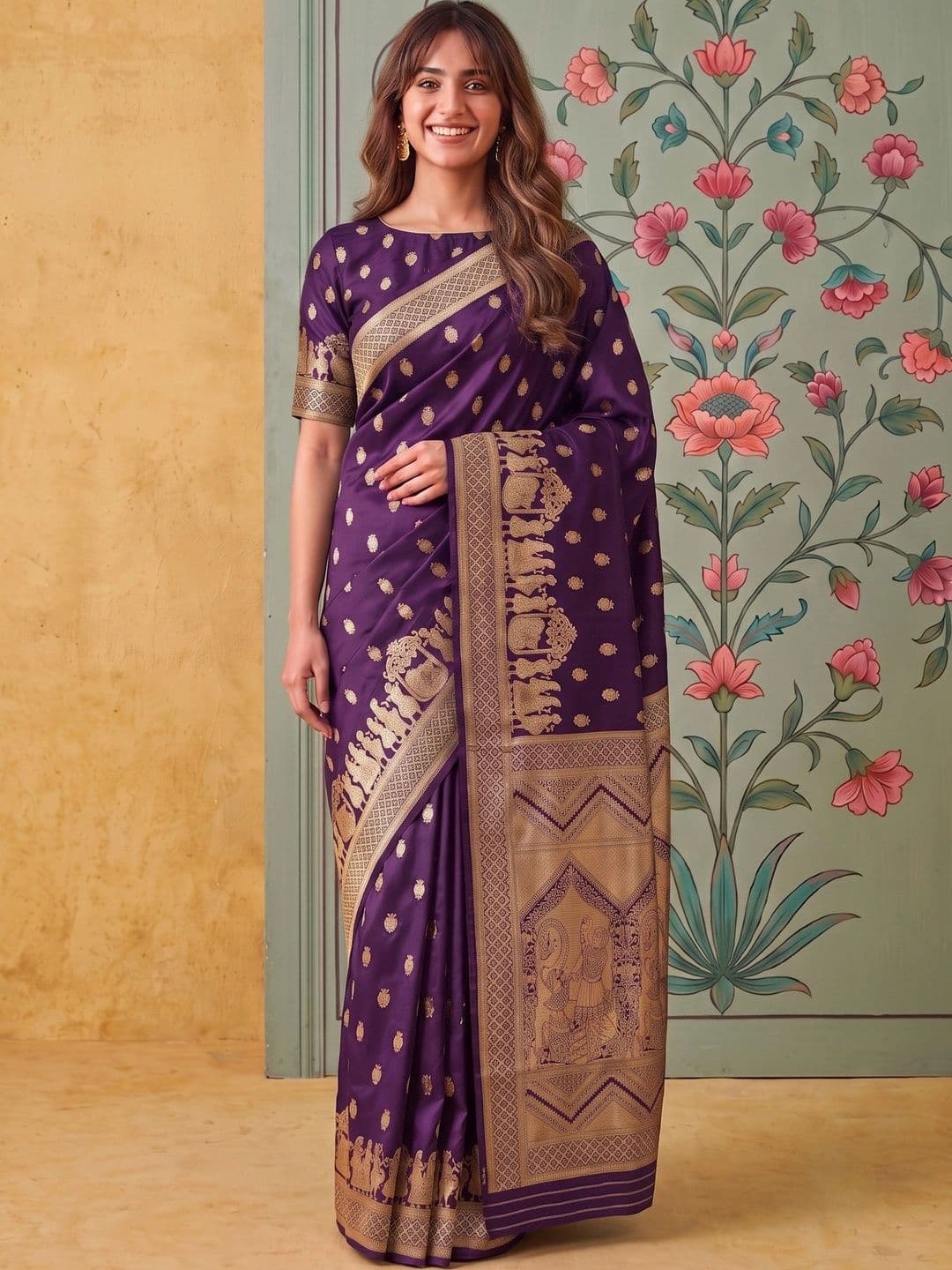 ROOP RADHIKA Woven Design Zari Silk Blend Designer Banarasi Saree - view 1