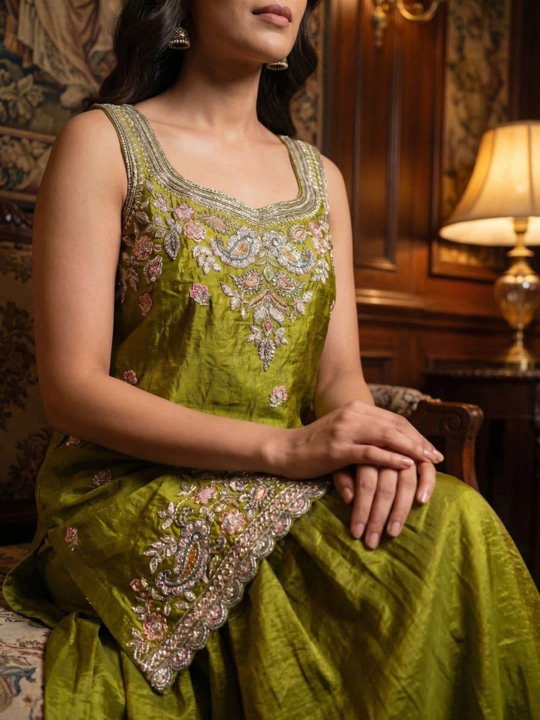 KALINI Women Ethnic Motifs Embroidered Kurta with Sharara & With Dupatta thumbnail 5