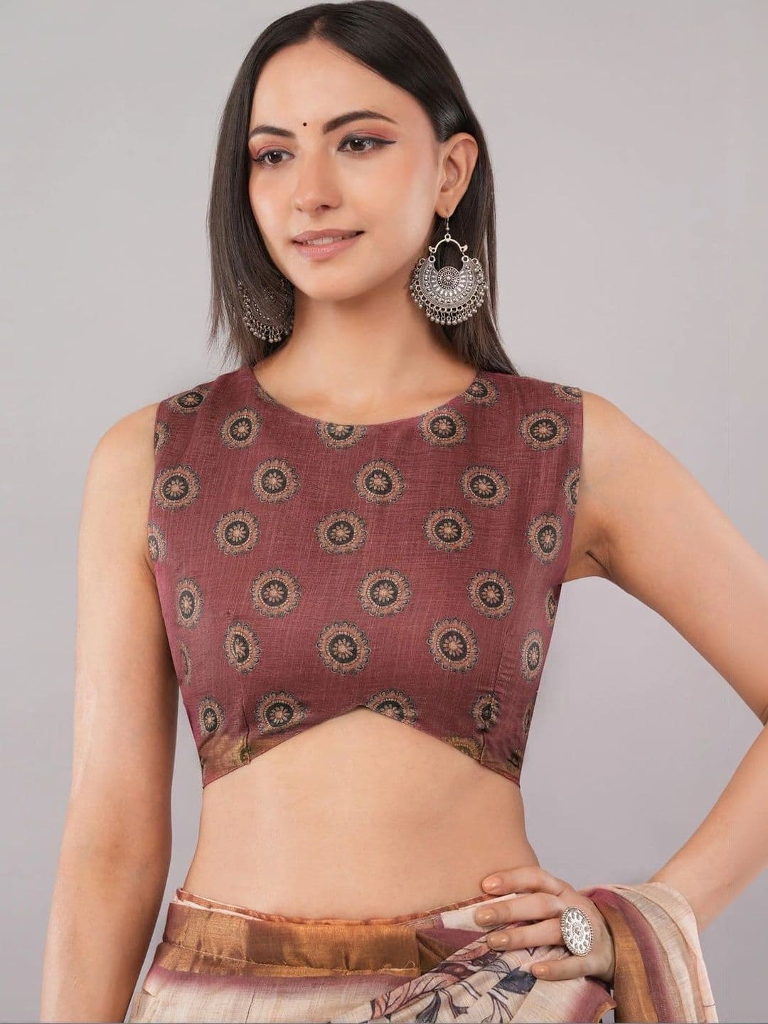 SAMANTHA Floral Zari Linen Blend Saree thumbnail 3