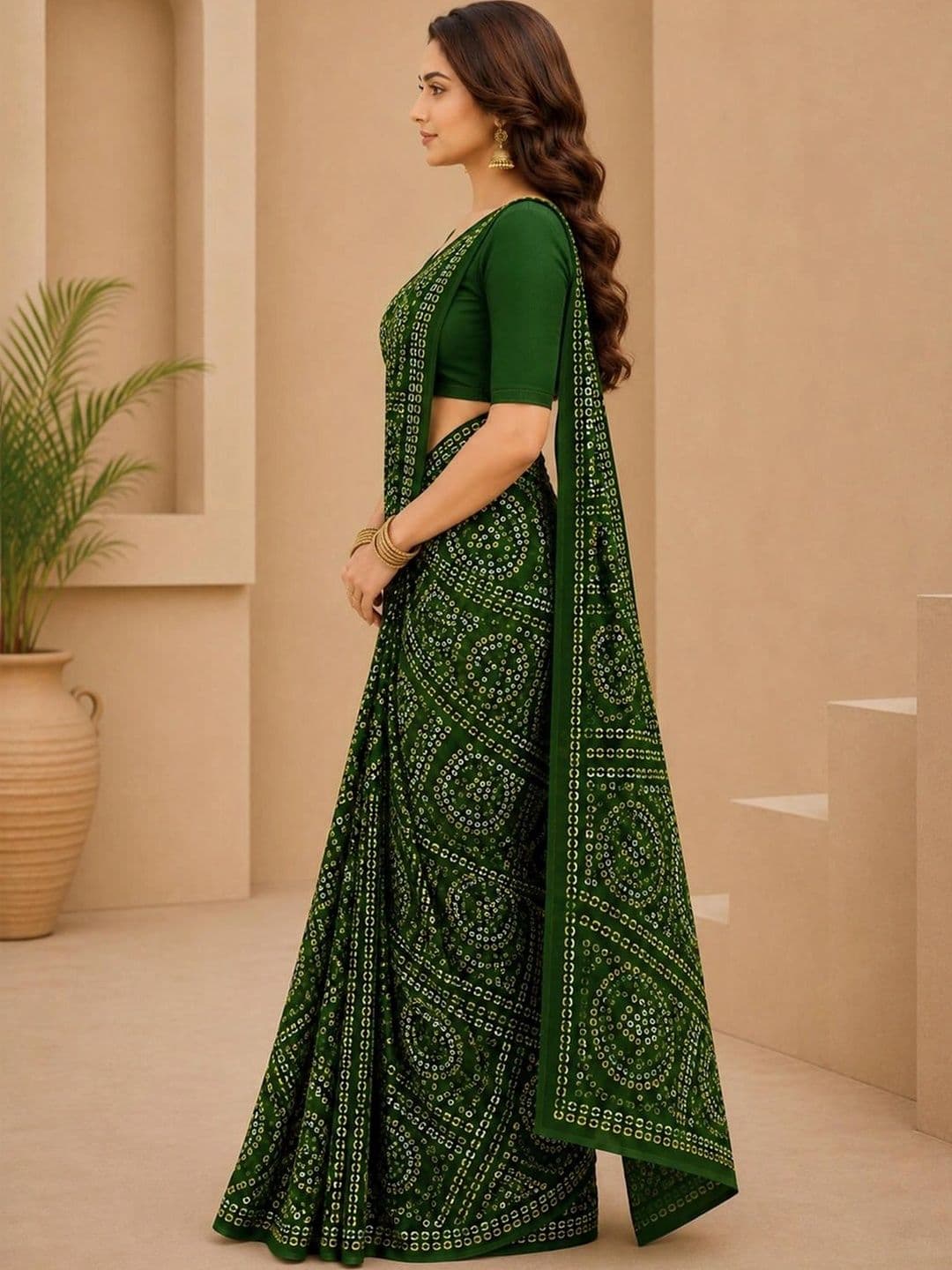 SAMANTHA Bandhani Poly Georgette Leheriya Saree thumbnail 6