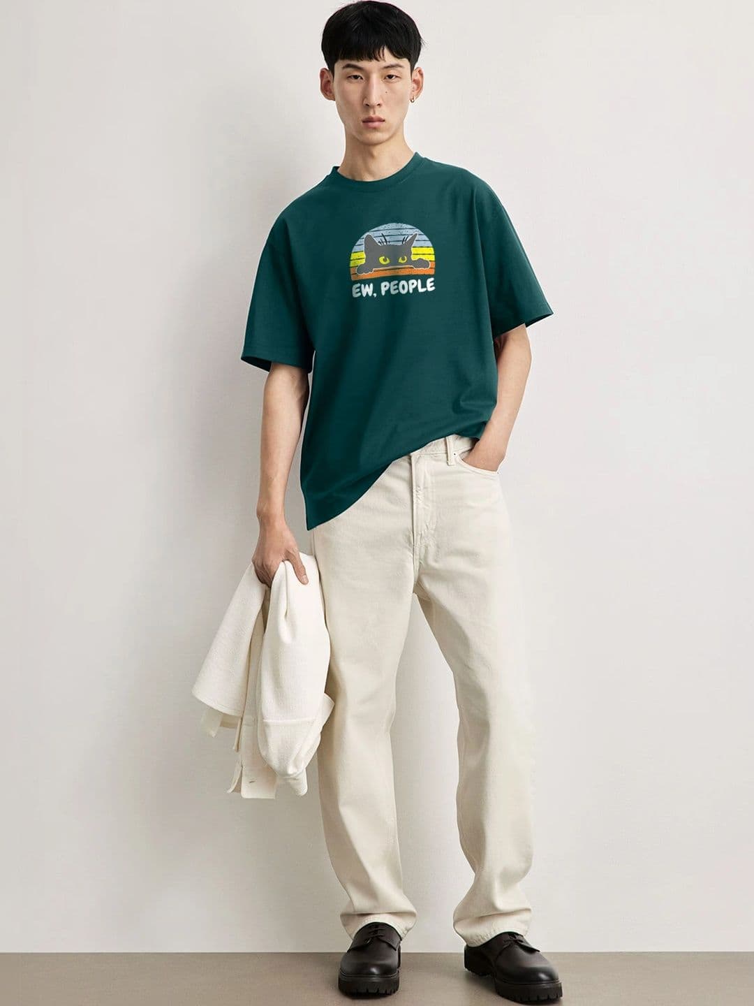 Moda rapido X TOGS & TERRE Men Printed Drop-Shoulder Sleeves Organic Cotton Blend T-shirt thumbnail 4