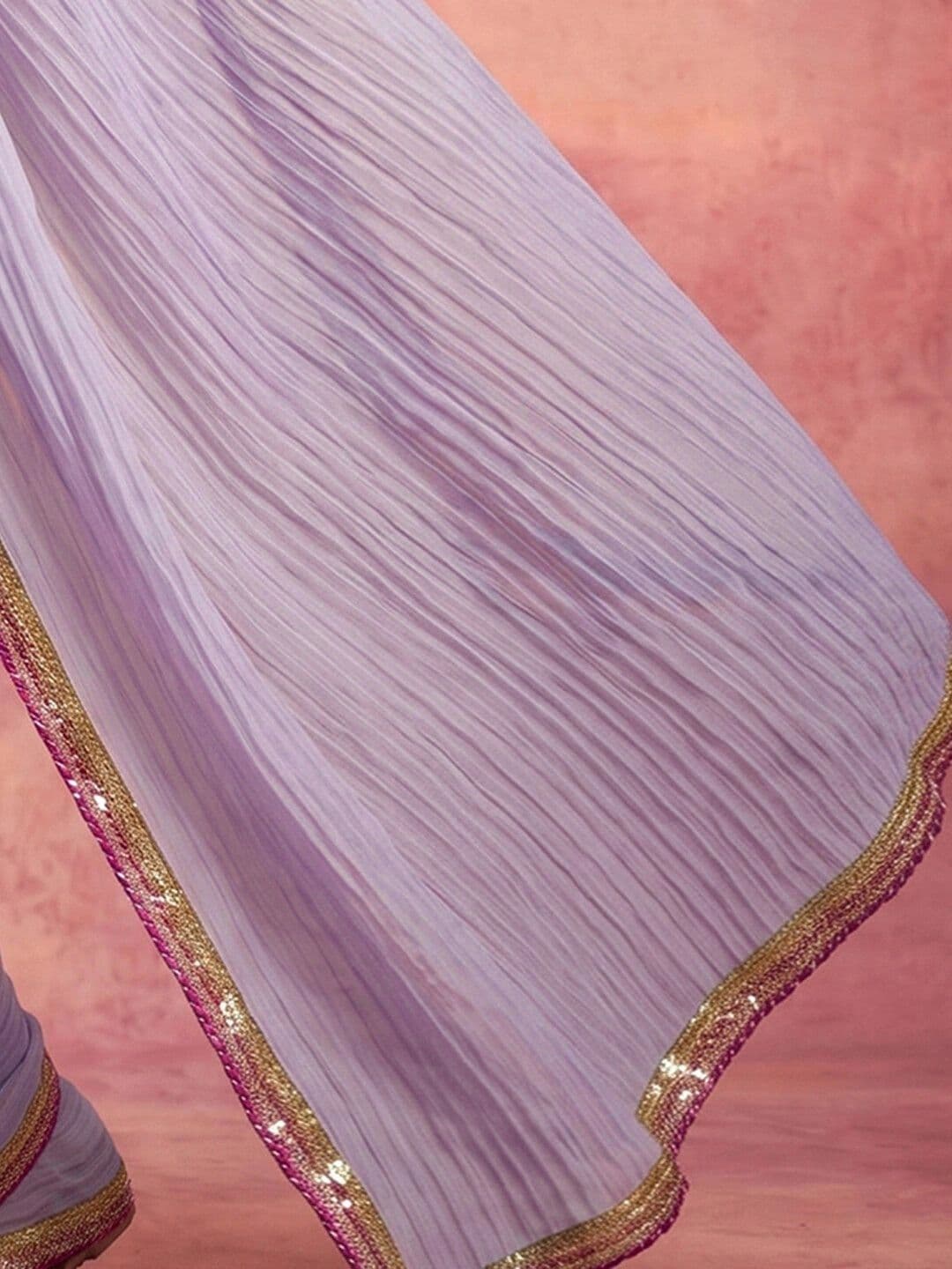 KINDA DESI Woven Design Poly Chiffon Saree thumbnail 6