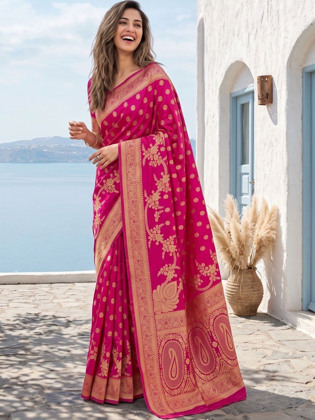 ROOP RADHIKA Woven Design Zari Silk Blend Designer Banarasi Saree - view 1