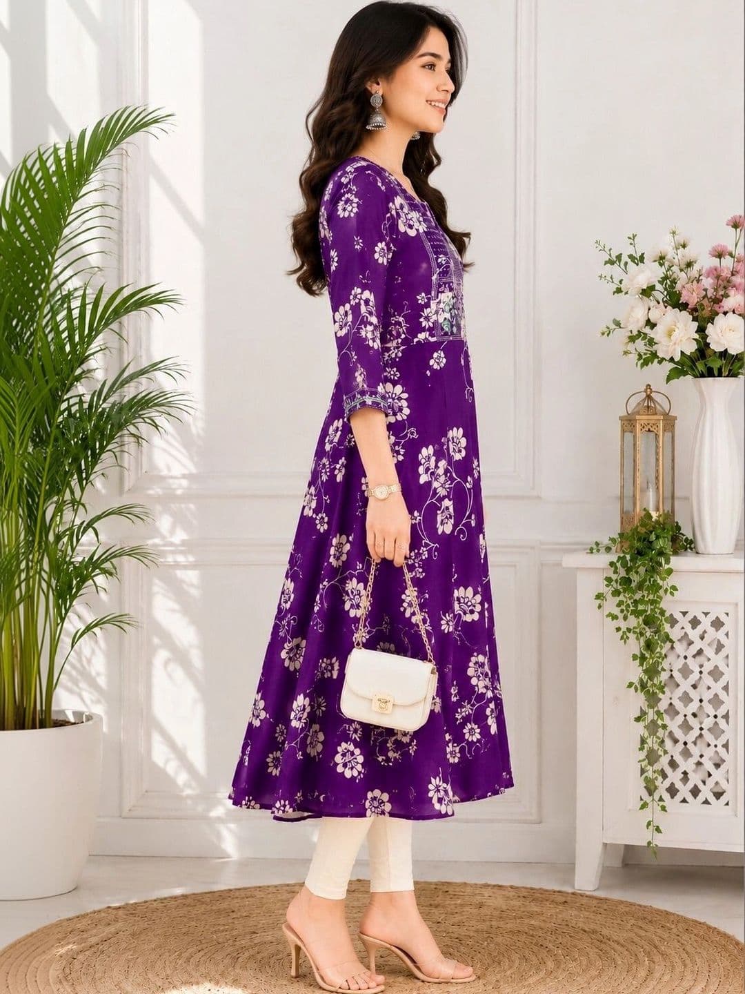 SHIFZ Women Floral Printed Floral Kurta thumbnail 3