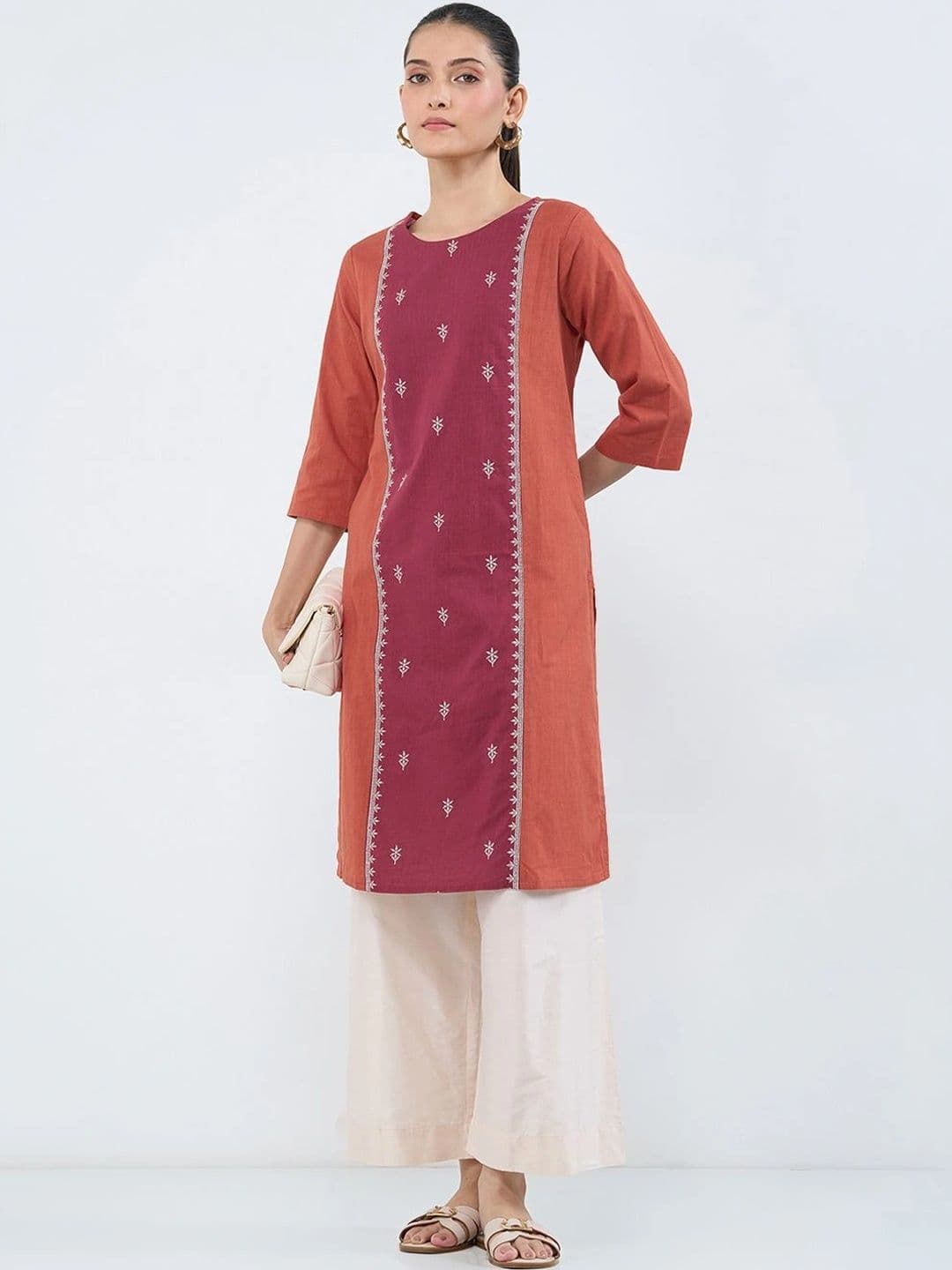 RANGMANCH BY PANTALOONS Women Ethnic Motifs Embroidered Thread Work Kurta - view 1