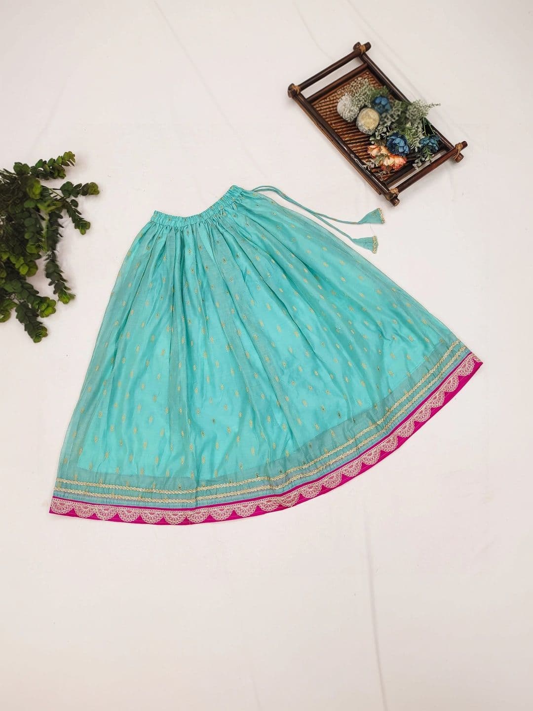 Sangria Girls Embroidered Thread Work Ready to Wear Lehenga & Blouse With Dupatta thumbnail 5