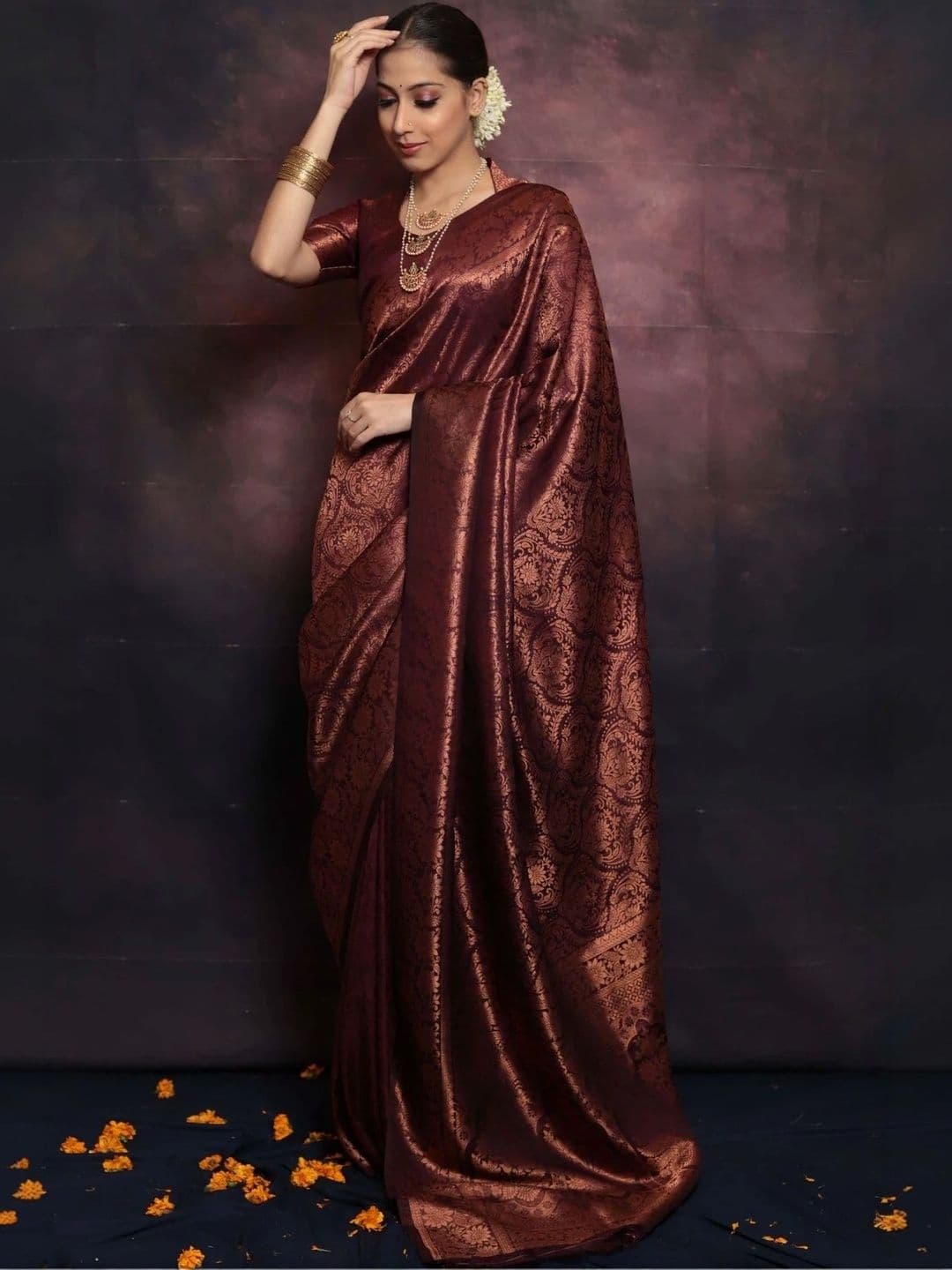 VS MALL Woven Design Zari Banarasi Saree thumbnail 4