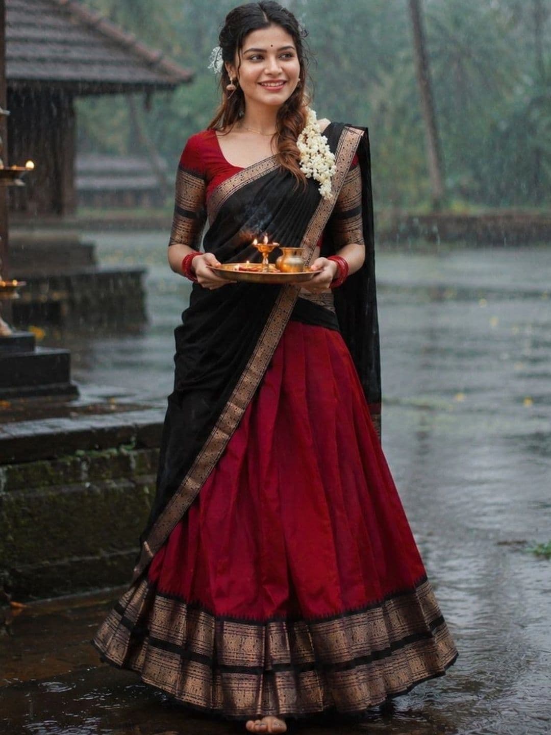JIVUBA Ready to Wear Lehenga & Unstitched Blouse With Dupatta - view 1