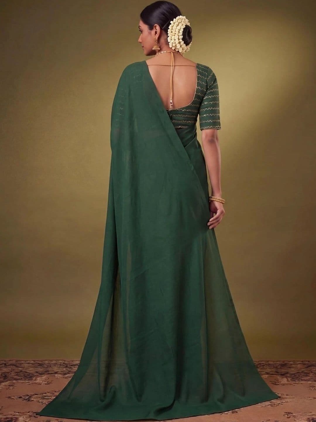 SAMANTHA Embroidered Poly Georgette Saree thumbnail 2