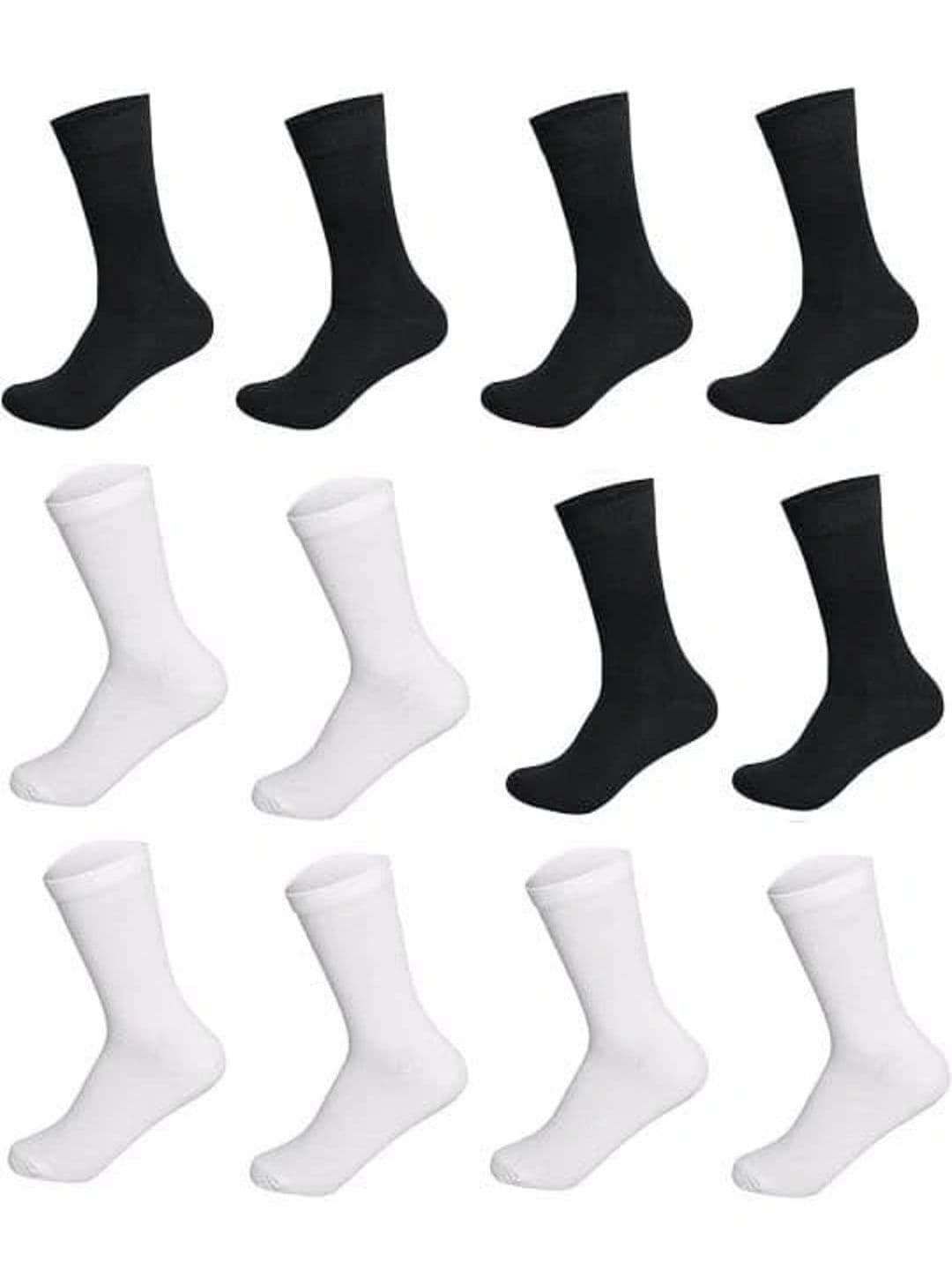 SOSHRE Unisex Pack of 6 Cotton Assorted Calf Length Socks thumbnail 3