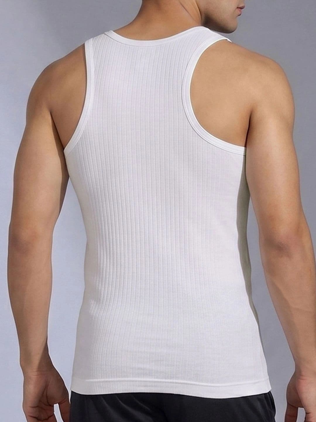 XYXX Men Solid Nova Super Combed Cotton White Round Neck Innerwear Vest thumbnail 2